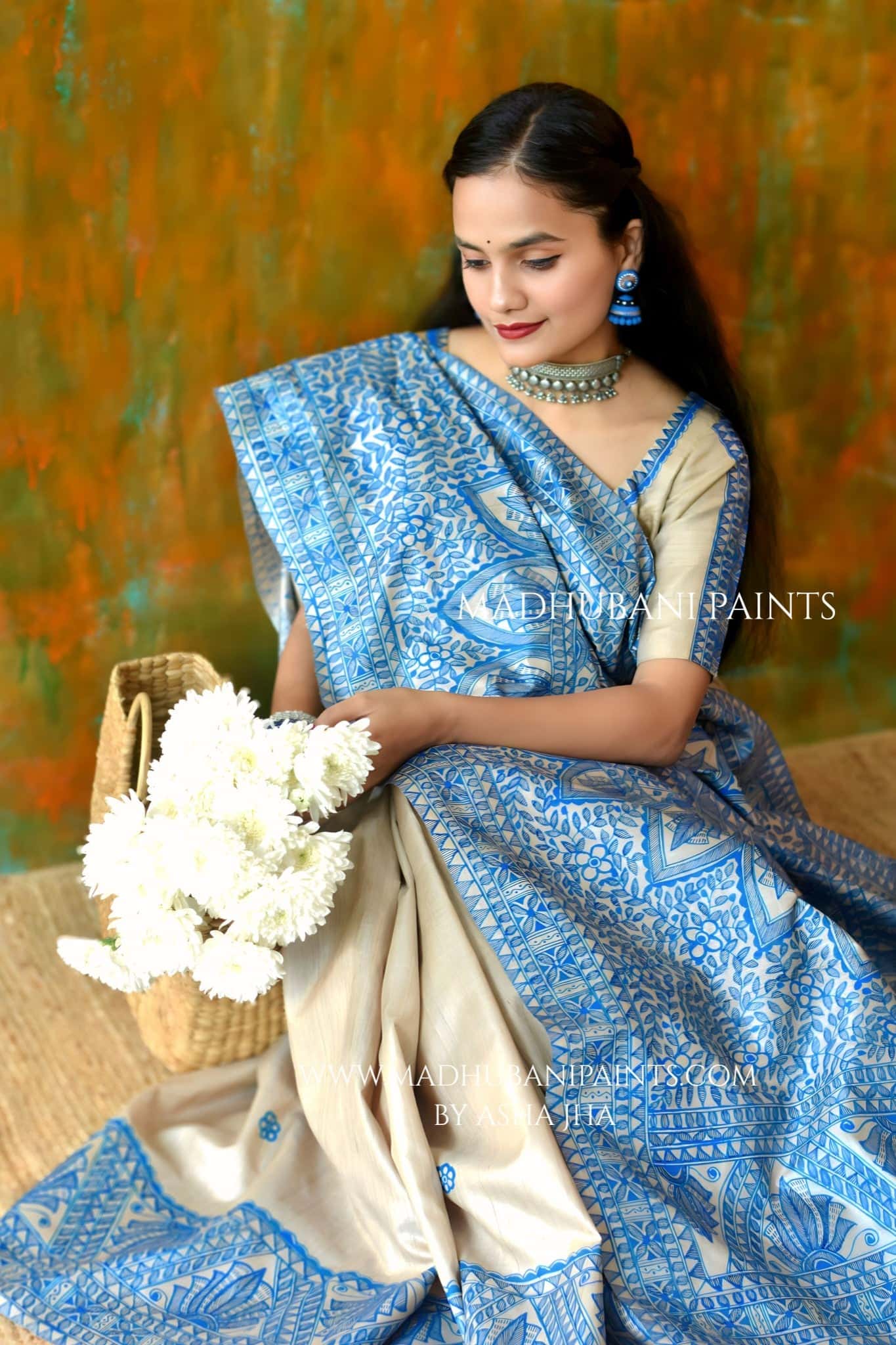 KAMAL LEELA Hand-painted Madhubani Tussar Silk Saree — image 5 of 7