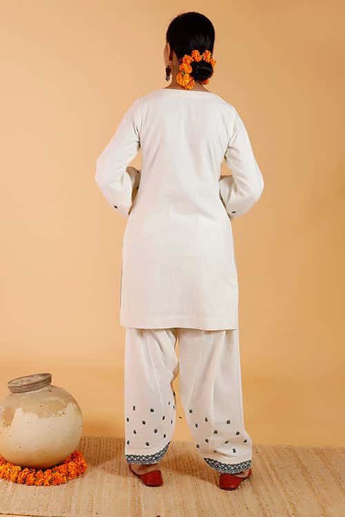 'Videha Maithil' Handpainted Madhubani Cotton Patiala Pant — image 3 of 3