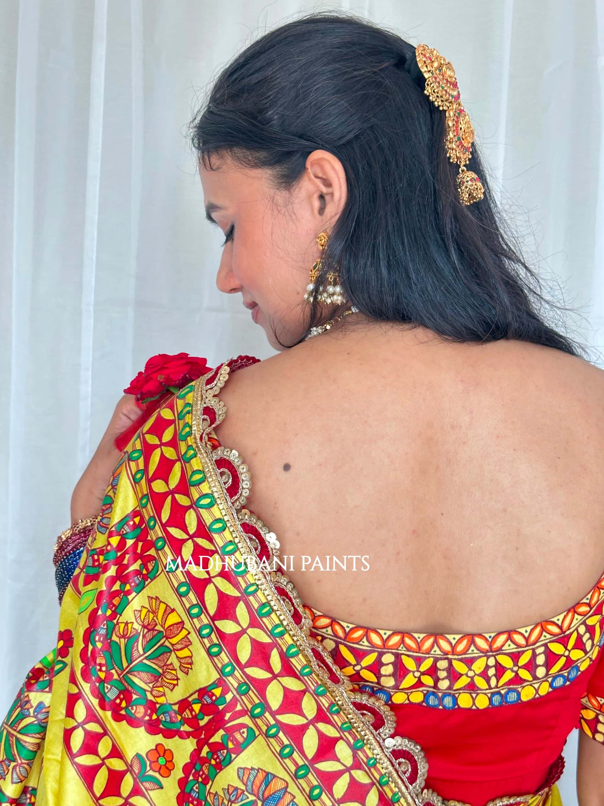 UPNAYAN Hand-painted Madhubani Tussar Silk Saree — image 3 of 8