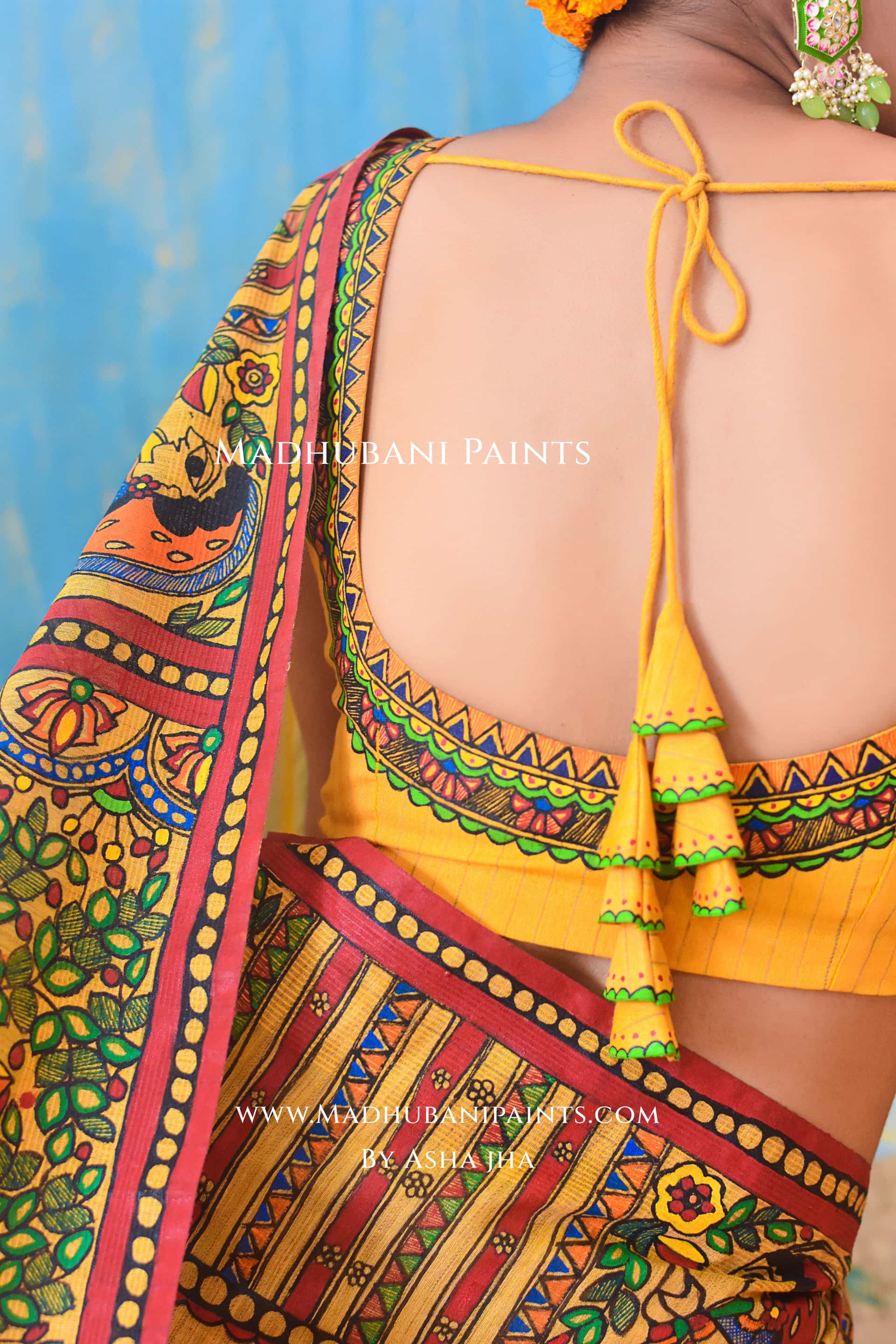 KAMESHWARI Madhubani Hand-painted Chanderi Silk Blouse — image 4 of 9