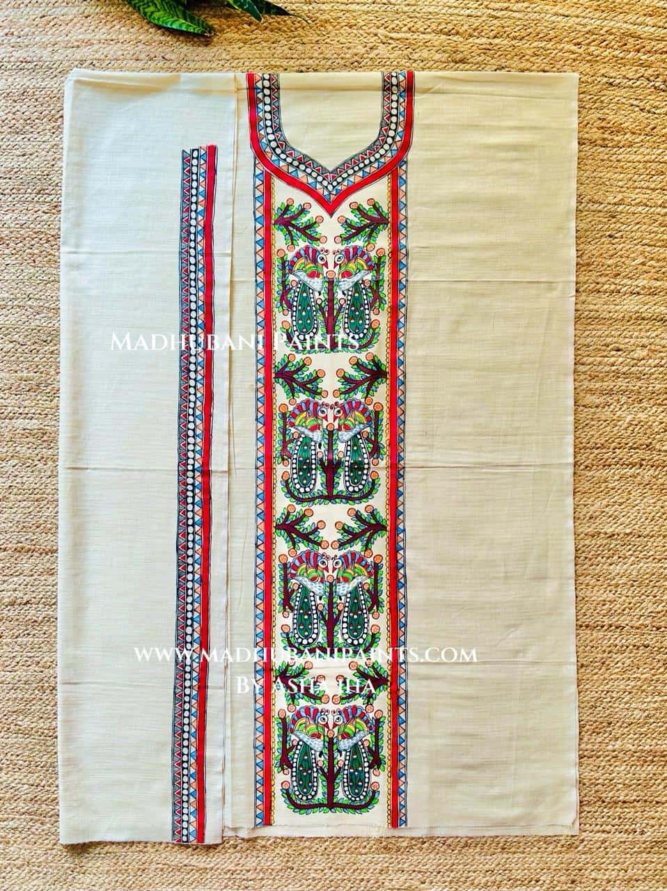 Krishna Priya Hand painted Unstitched Cotton Suit Set — image 3 of 3