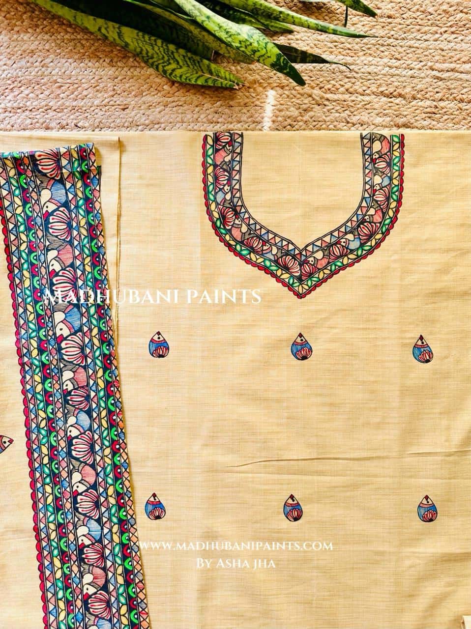 Doli Bidaai Hand painted Unstitched Cotton Suit Set — image 3 of 3