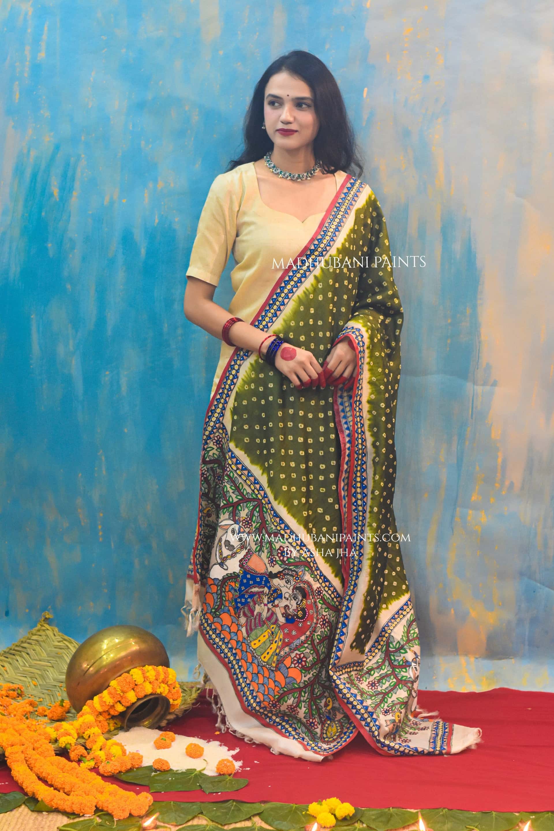 Hariyali Radha Raman Dupatta — image 3 of 4