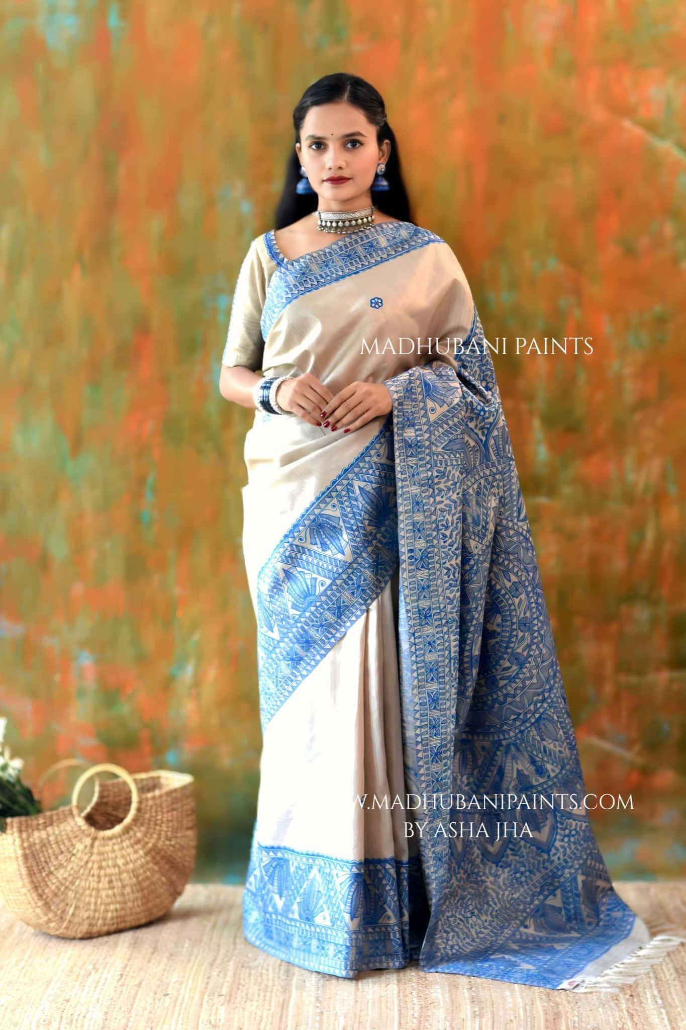 KAMAL LEELA Hand-painted Madhubani Tussar Silk Saree — image 3 of 7