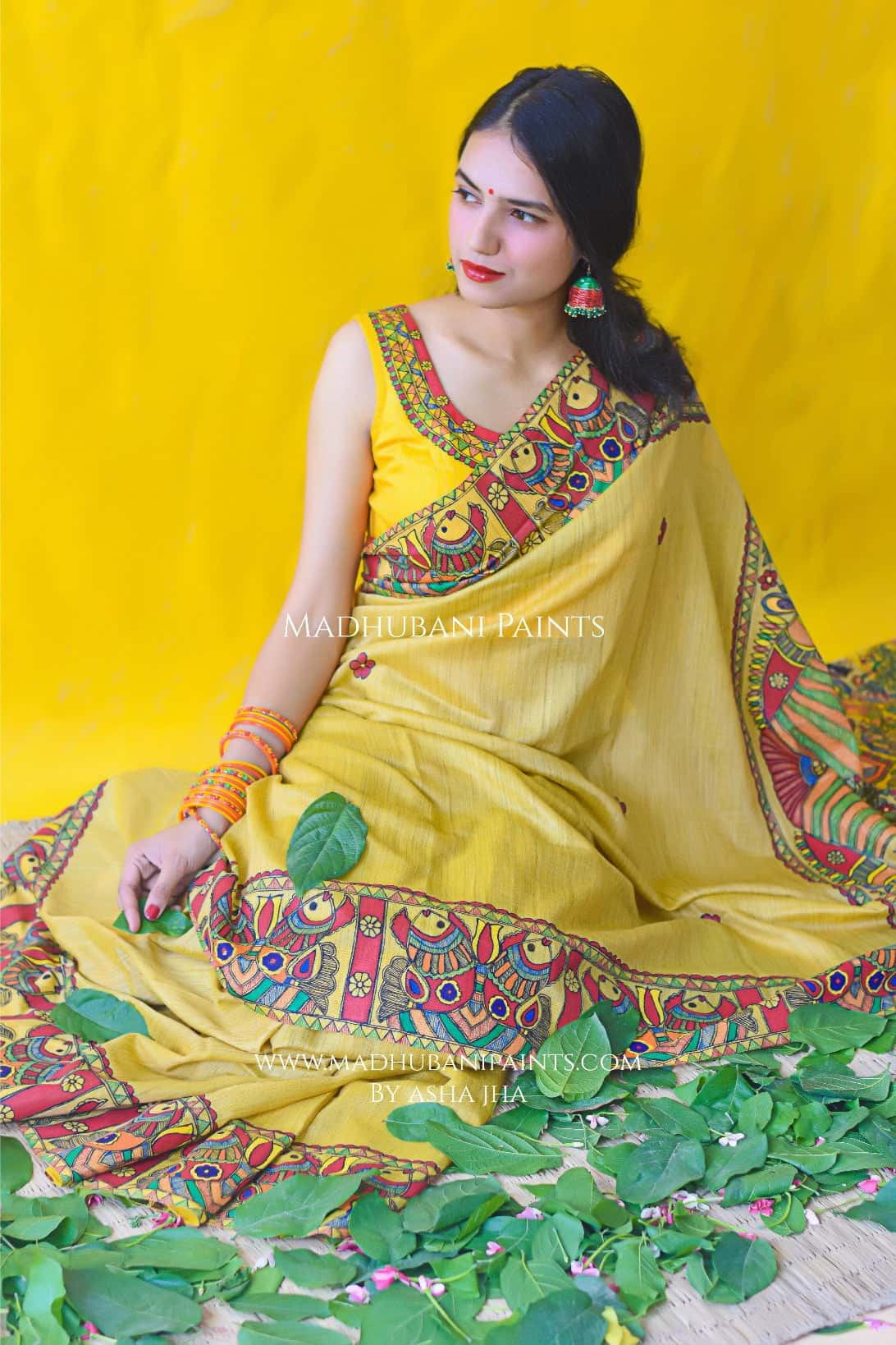 SUBH VIVAAH Hand-painted Madhubani Chanderi Blouse — image 3 of 4