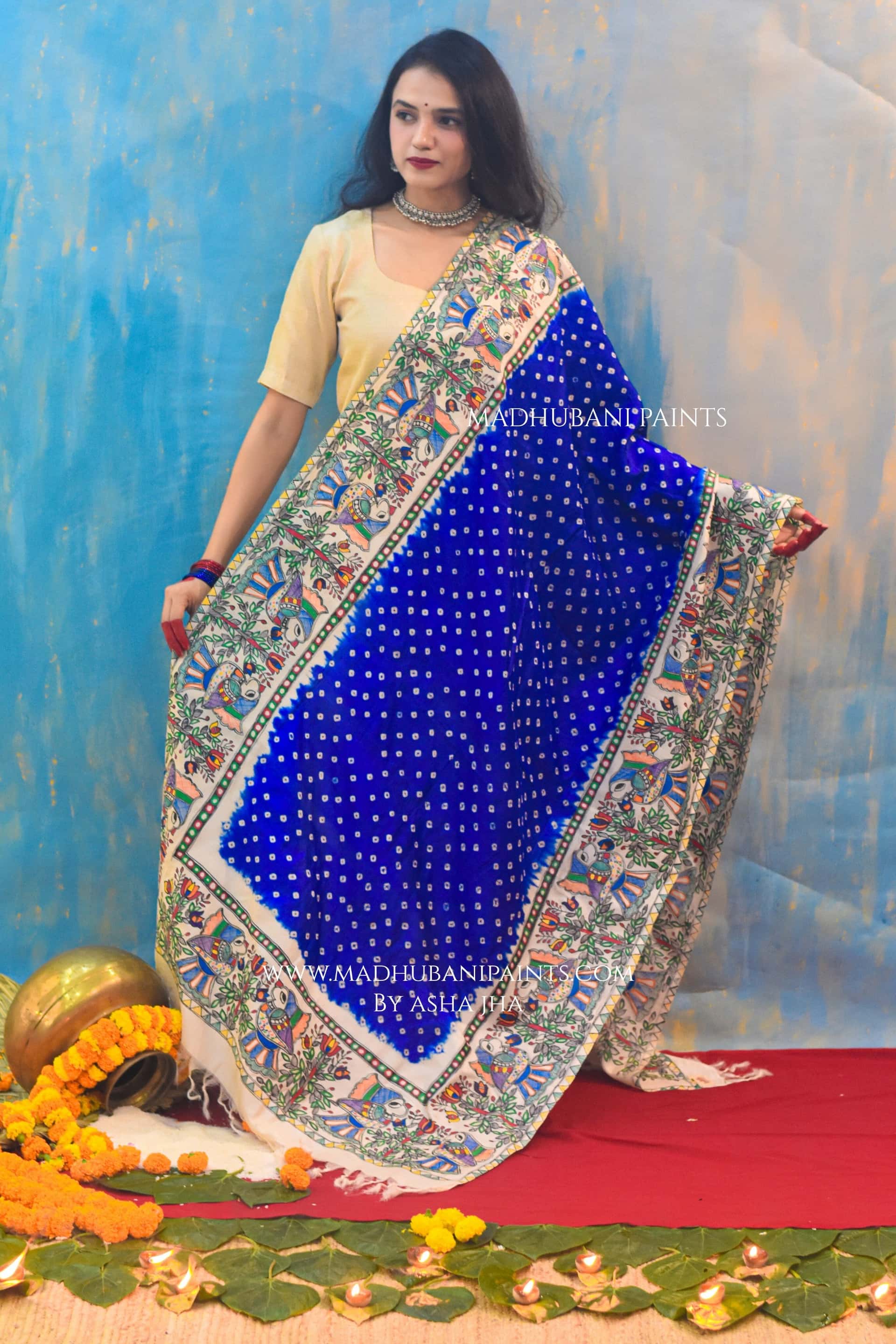 Neela Mor Bandhini Dupatta — image 3 of 6
