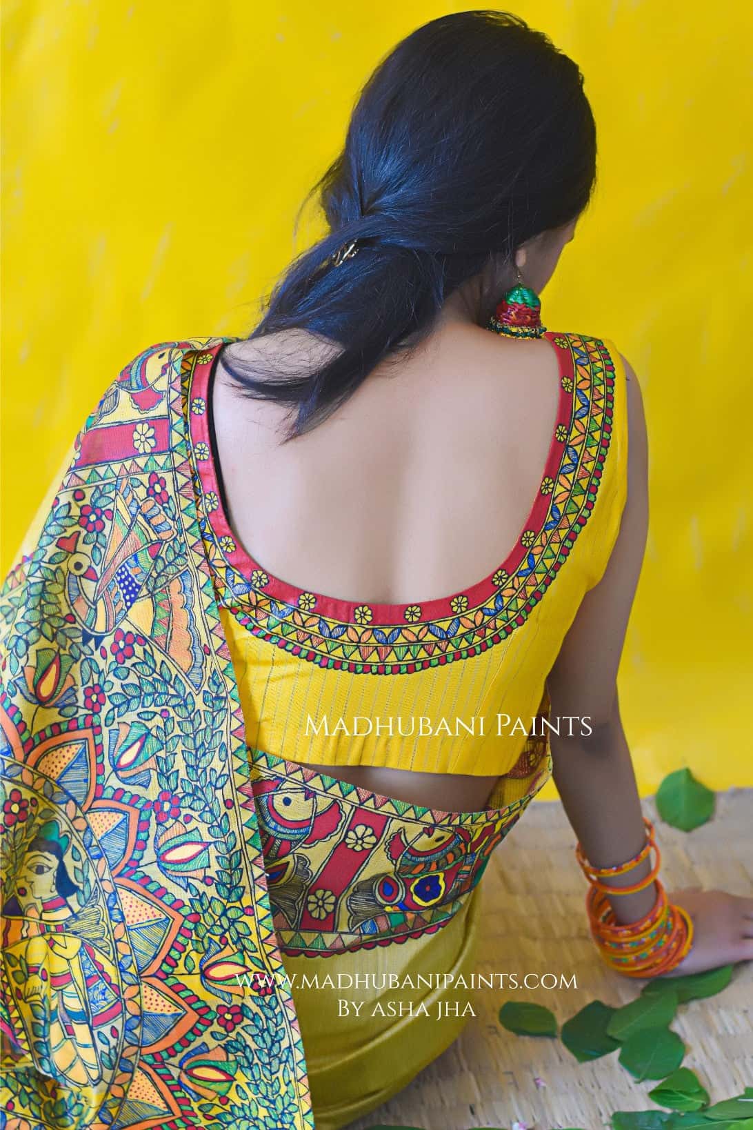 SUBH VIVAAH Hand-painted Madhubani Chanderi Blouse — image 2 of 4