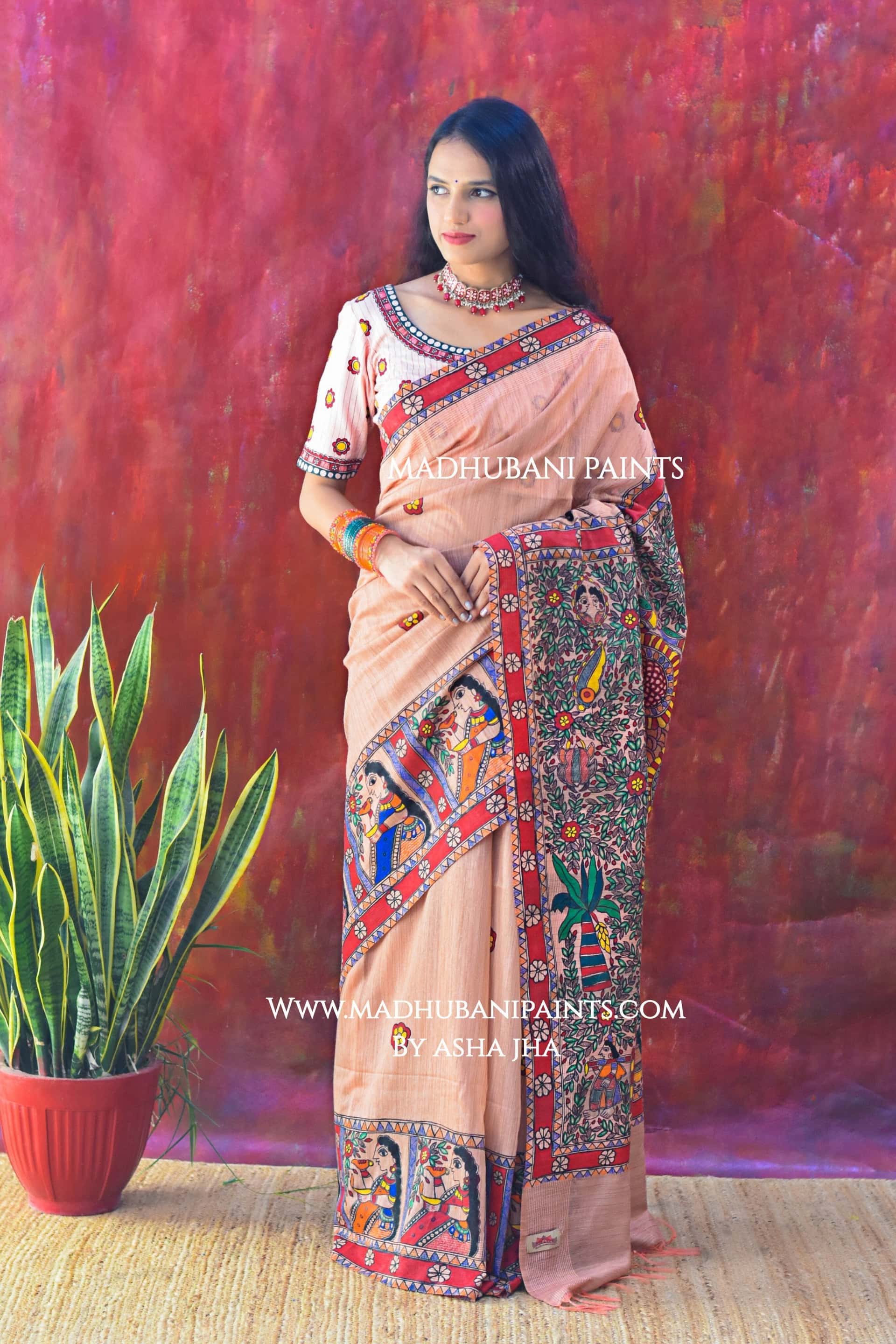 SHRINGAR Handpainted Madhubani Chanderi Saree — image 7 of 8