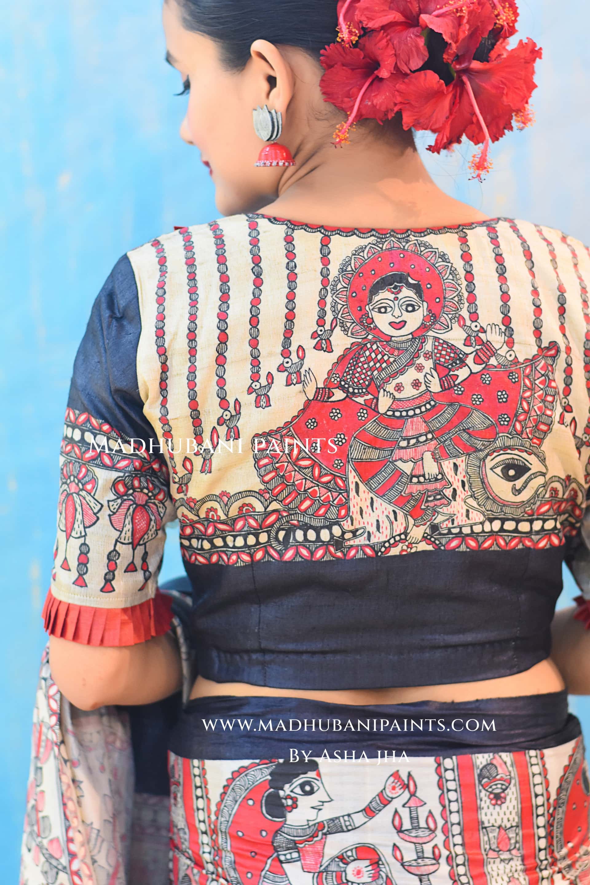 SHAMBHAVI Hand-painted Tussar Silk Blouse — image 3 of 4