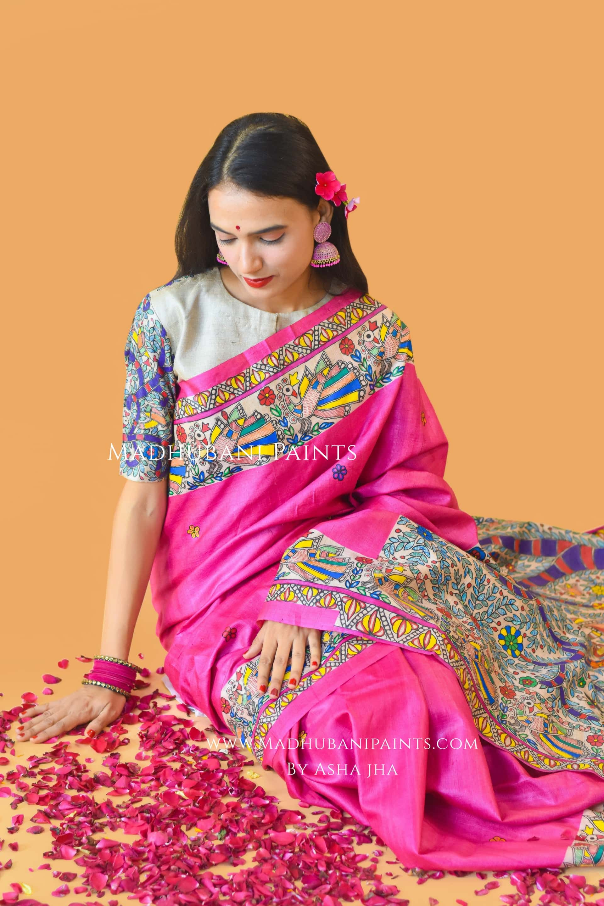 RAAS LEELA Hand-painted Madhubani Tussar Silk Blouse — image 2 of 6