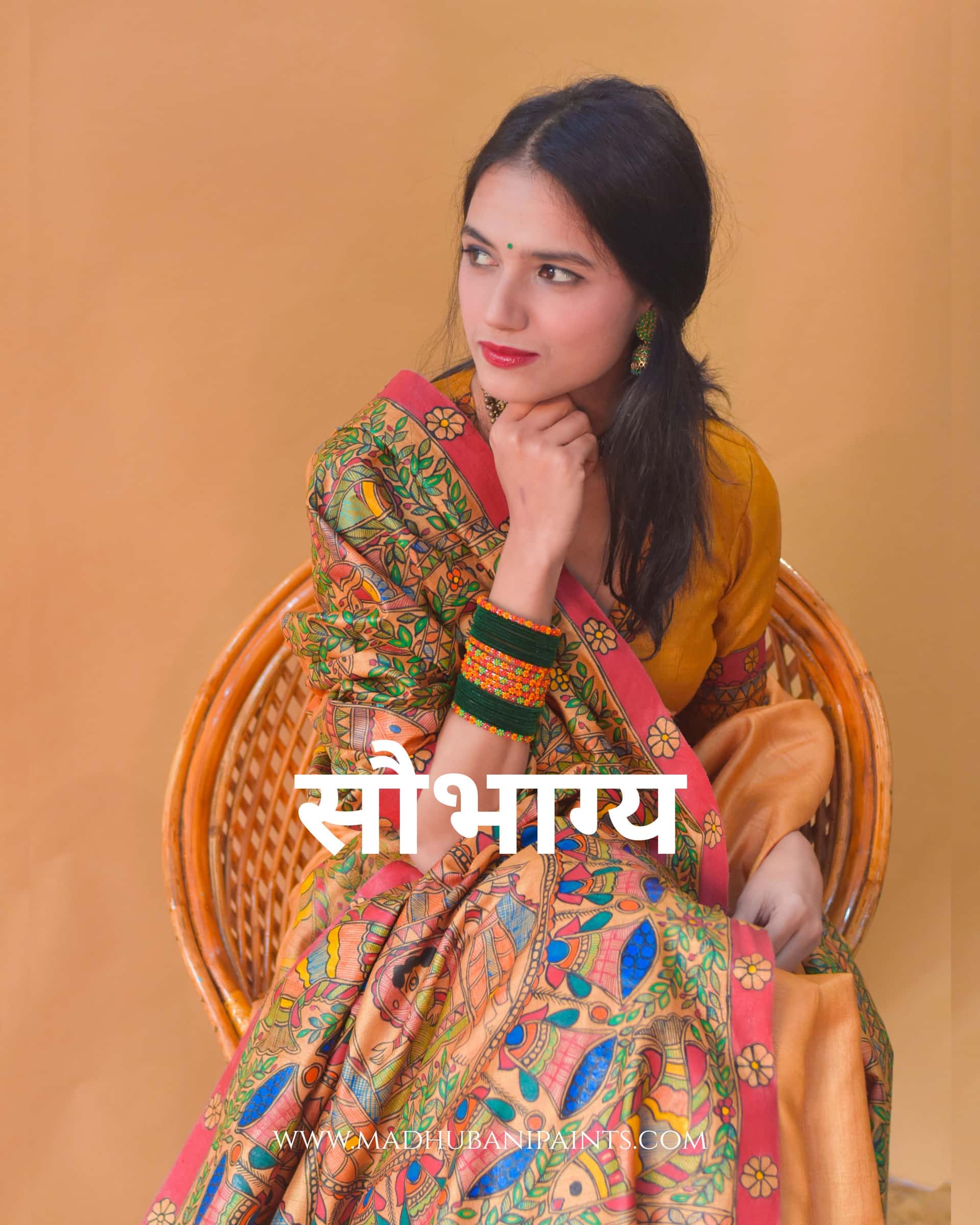 SAUBHAGYA Hand-painted Tussar Silk Saree — image 3 of 7