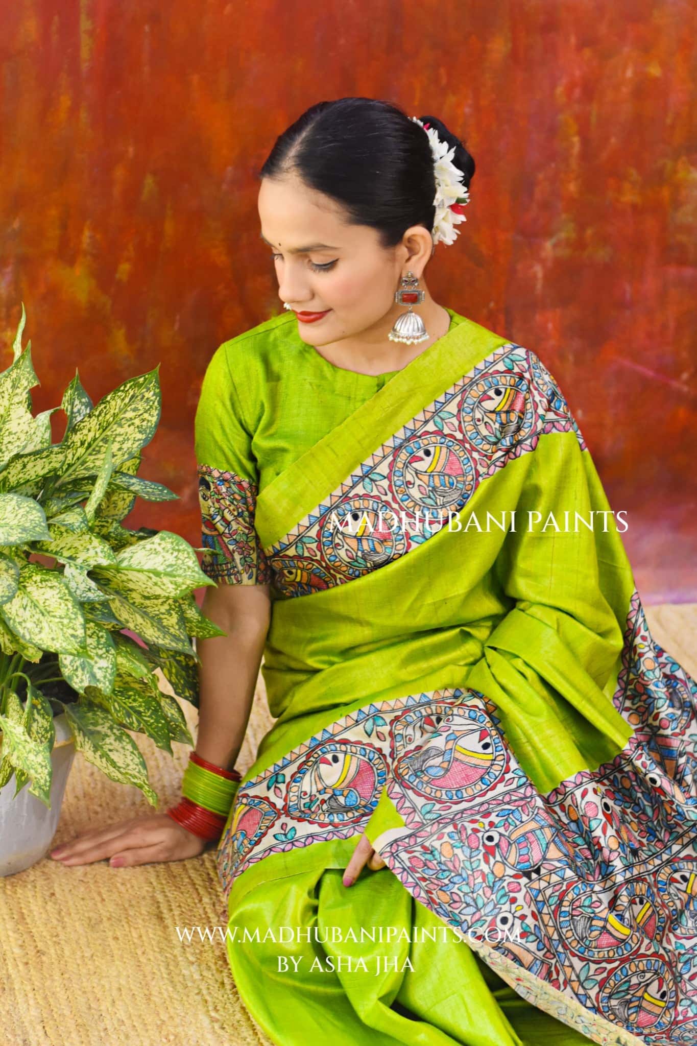 HARIYALI DOLI KA HAAR Tussar Silk Saree Blouse Set — image 3 of 9