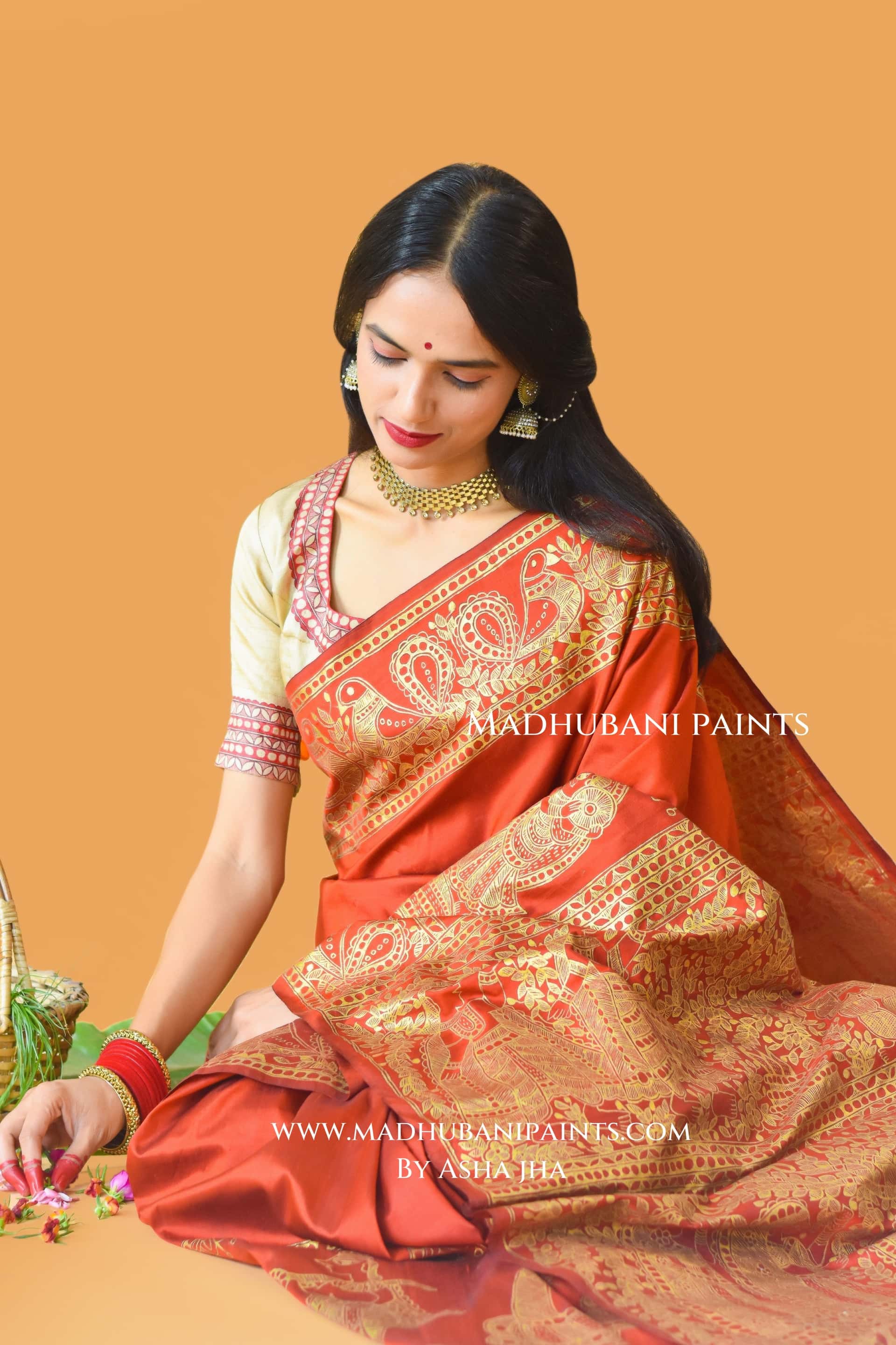 KANYADAAN Hand-painted Madhubani Bishnupuri Silk Saree — image 4 of 8
