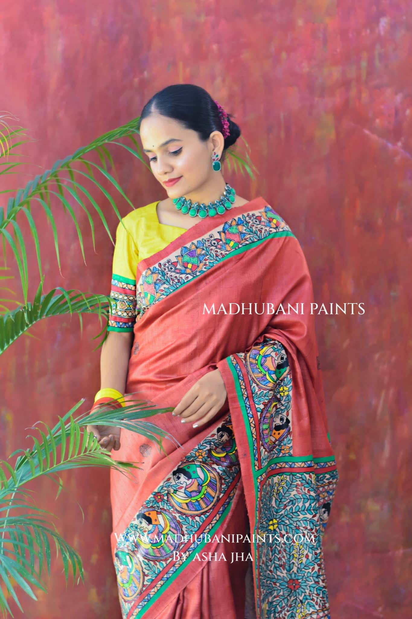 GUDIYA Handpainted Tussar Silk Saree Blouse Set — image 4 of 8