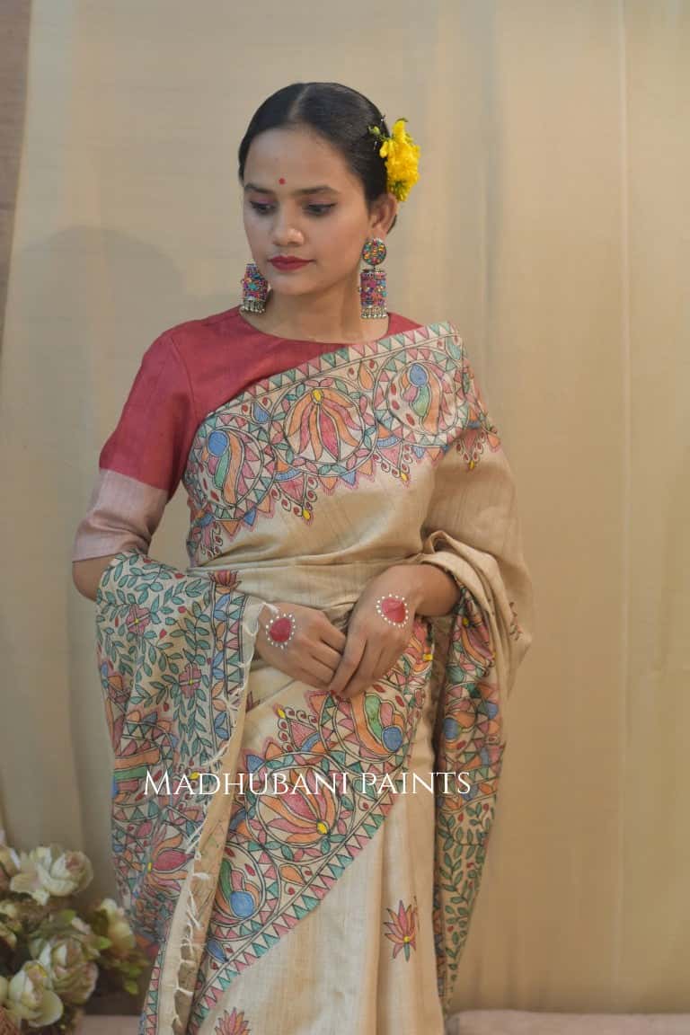 Kamal Leela Madhubani Painting Saree — image 2 of 3