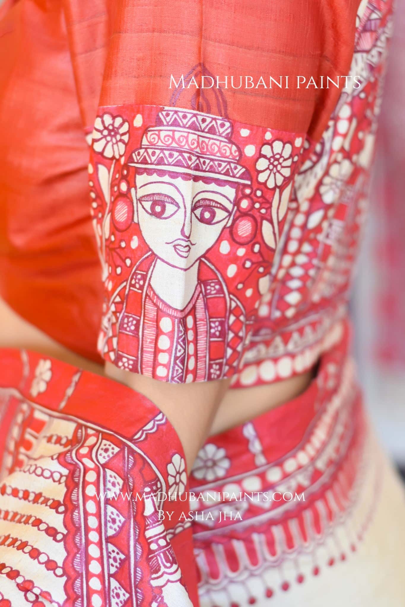 MADHUBANI MANGALYA Hand-painted Madhubani Tussar Silk Blouse — image 2 of 5