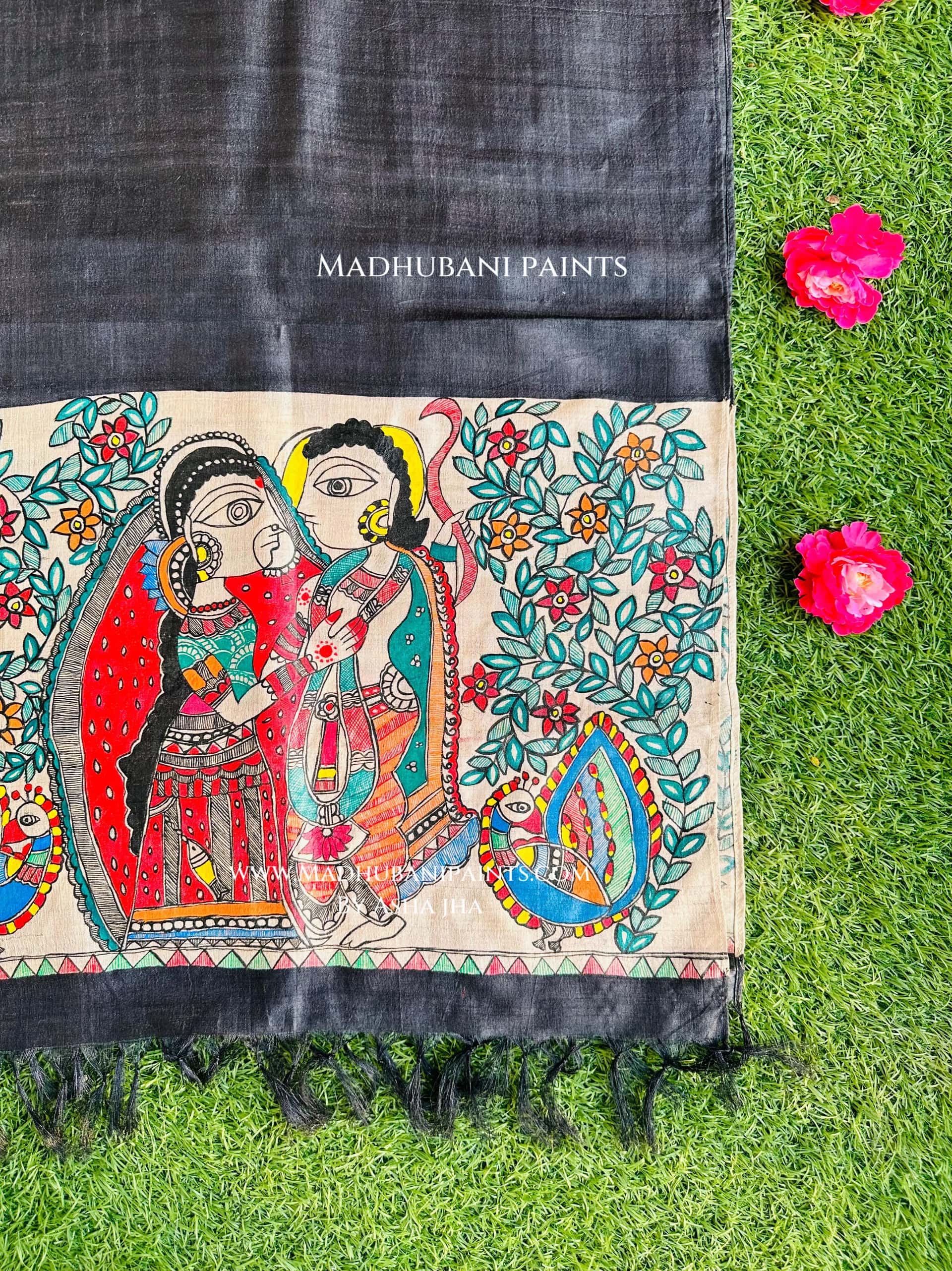 Sita Ram Tussar Silk Stole — image 2 of 2