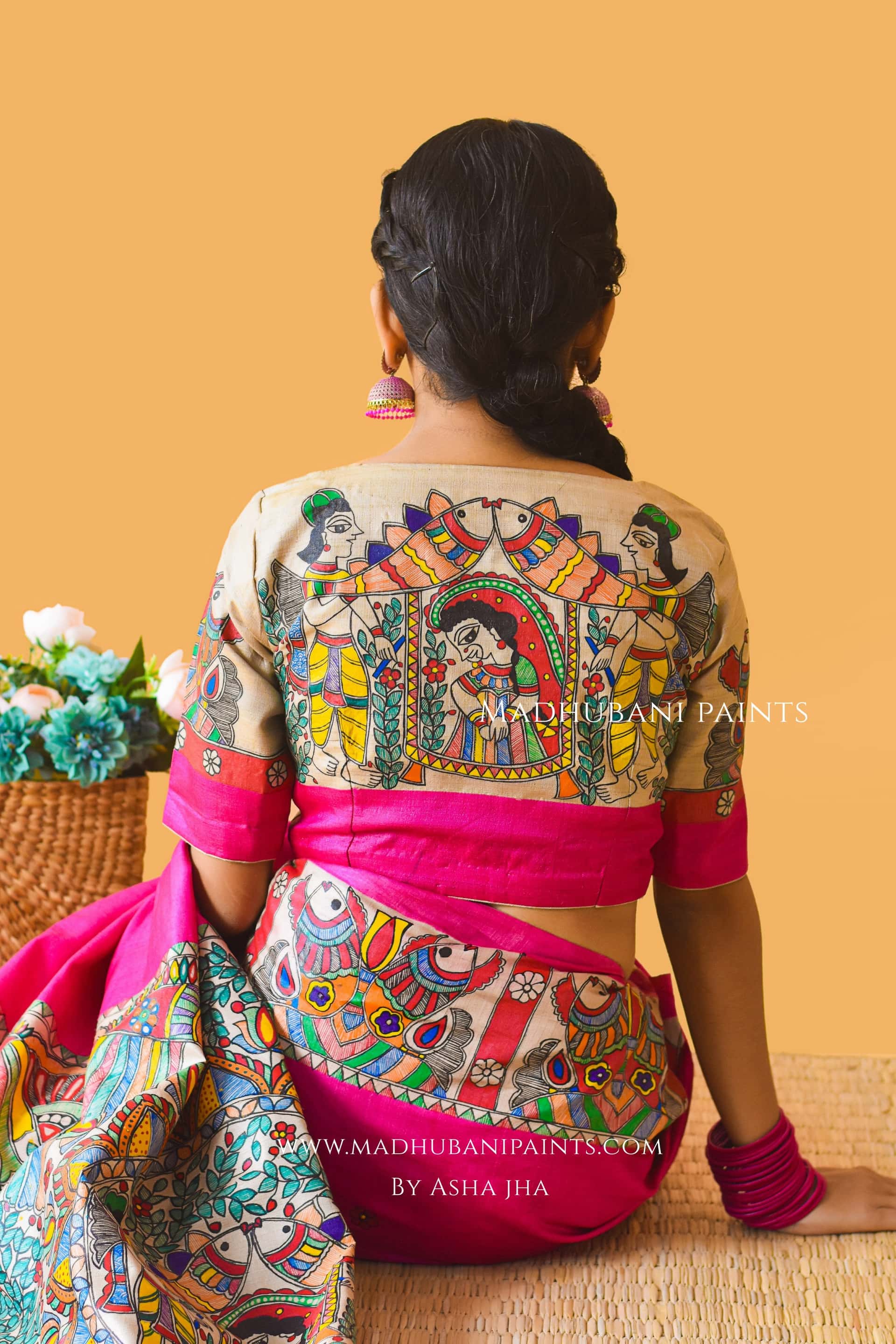 PAVAN VIVAAH Hand-painted Madhubani Tussar Silk Blouse — image 6 of 7