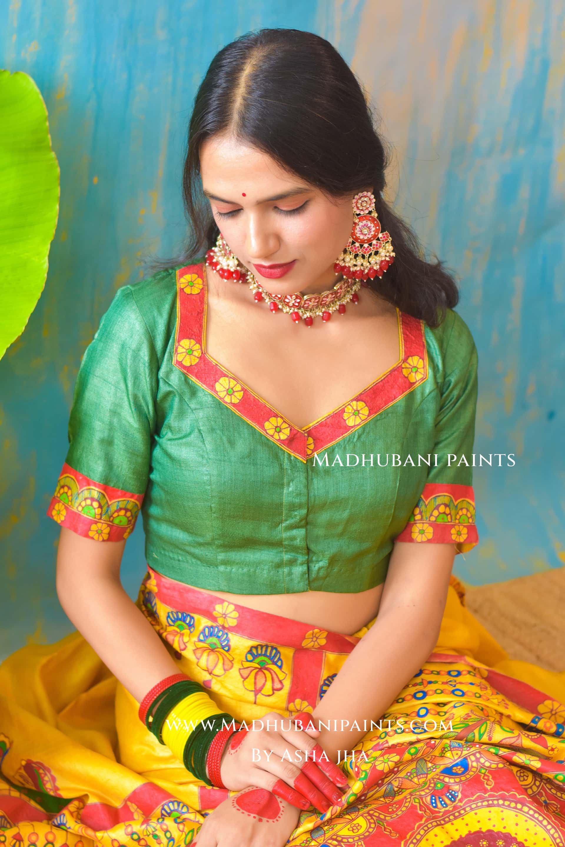 KUMARI BHOJAN Hand-painted Tussar Silk Blouse — image 4 of 5