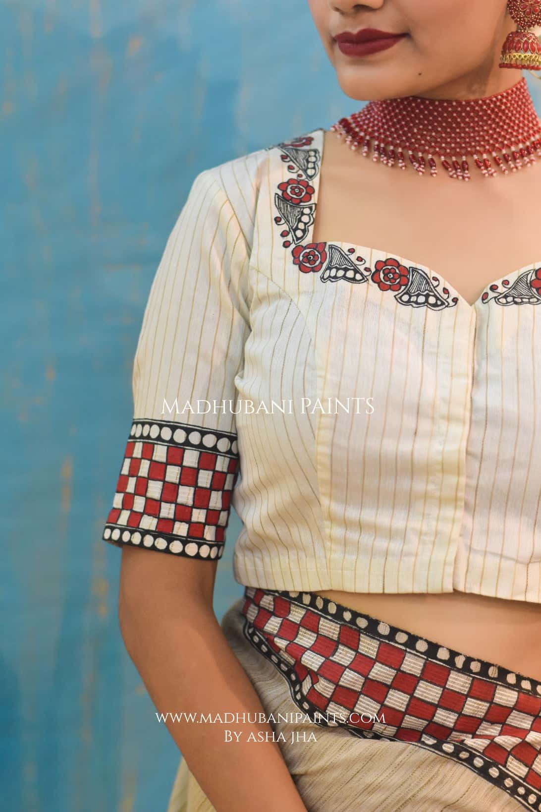 NADI KINARE Hand-painted Madhubani Chanderi Blouse — image 4 of 5
