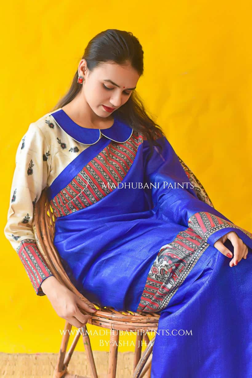 BHAGWATI Hand-painted Tussar Silk Blouse — image 4 of 5