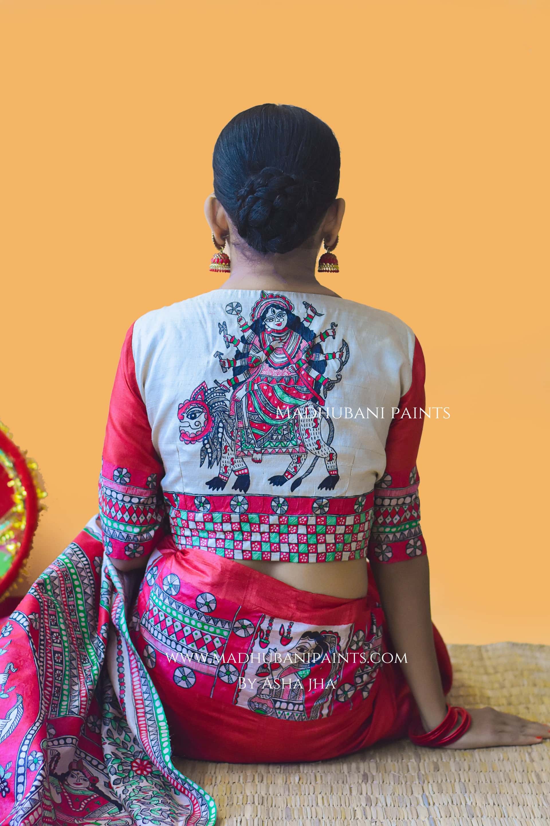 LAAL NARAYANI Hand-painted Tussar Silk Blouse — image 2 of 7
