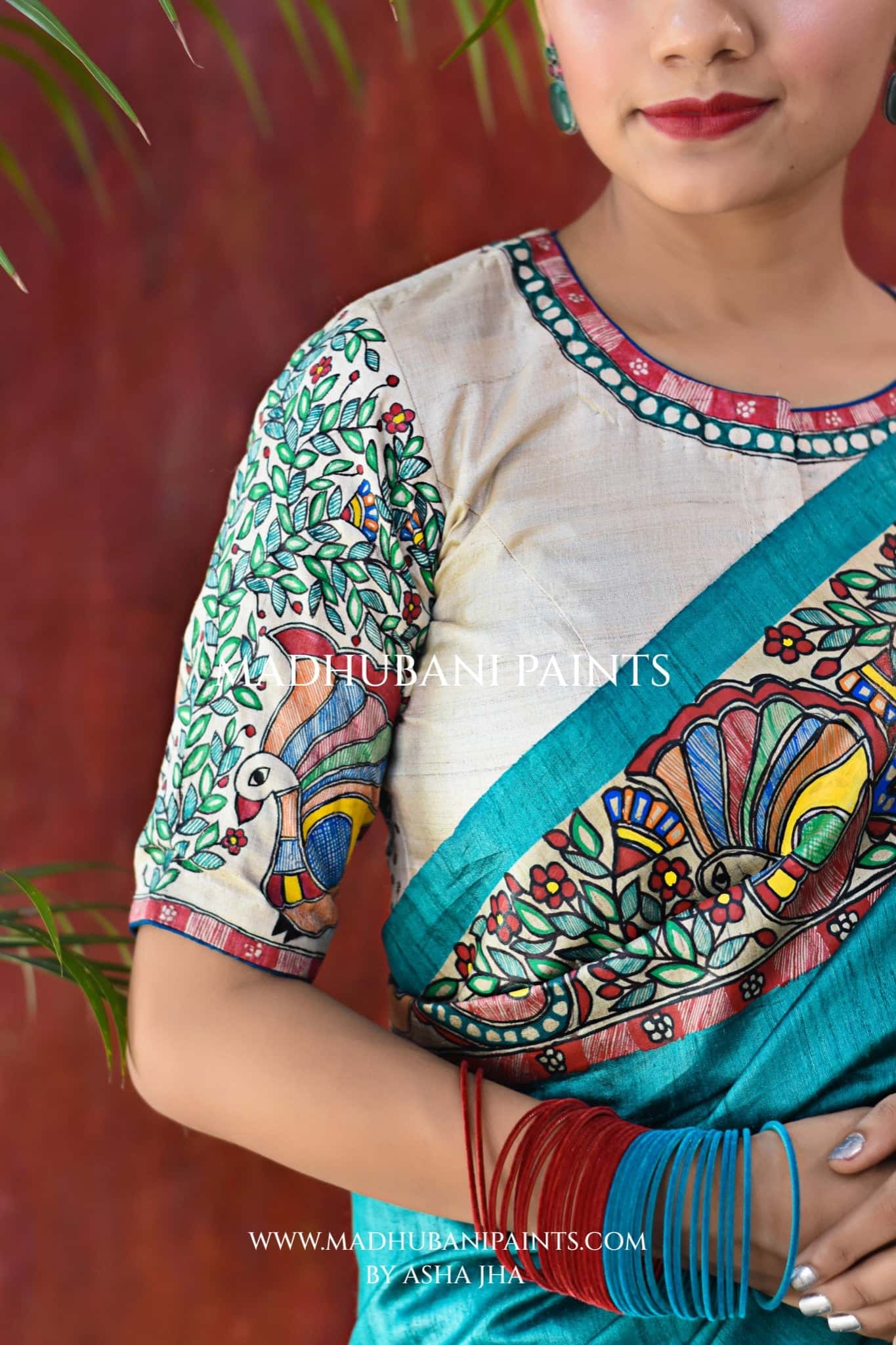 ANANDMAYI Hand-painted Madhubani Tussar Silk Saree — image 2 of 6