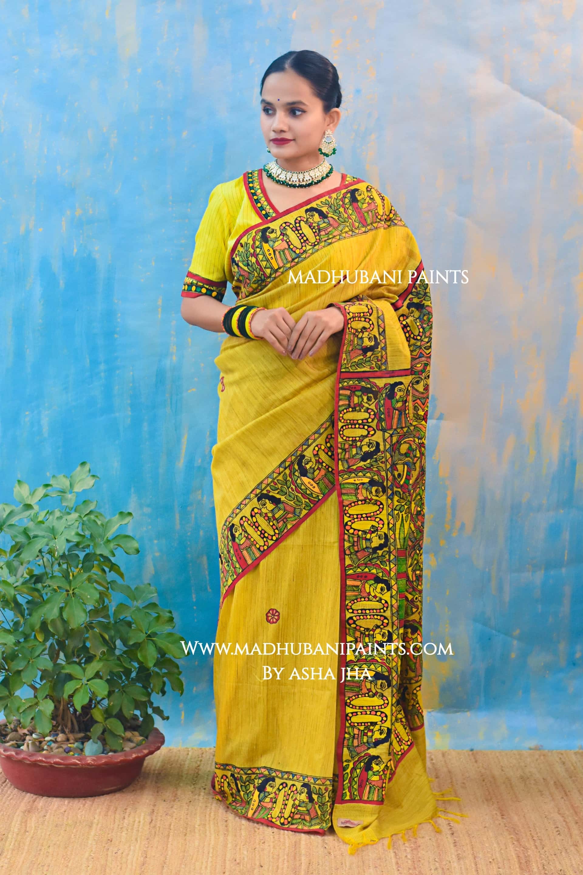 SUHAGAN Handpainted Madhubani Chanderi Saree — image 5 of 6