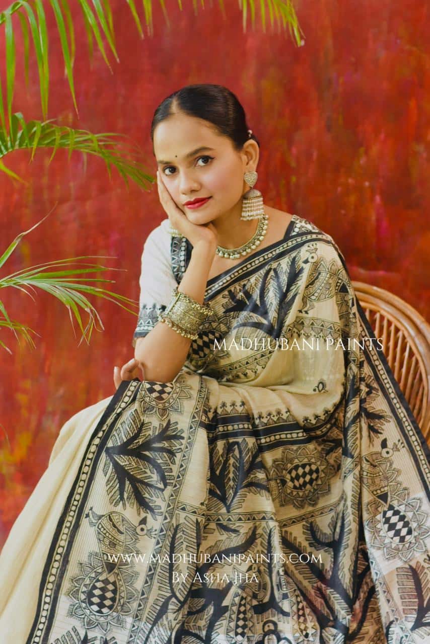 'MANMOHANA KRISHNA' Chanderi Saree — image 3 of 7