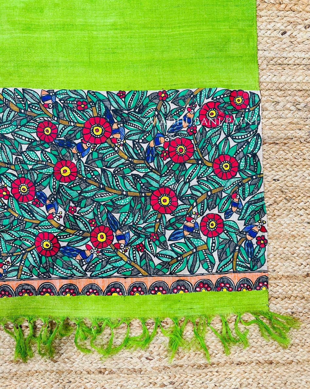 Morni Hariyali Tussar Silk Stole — image 2 of 2