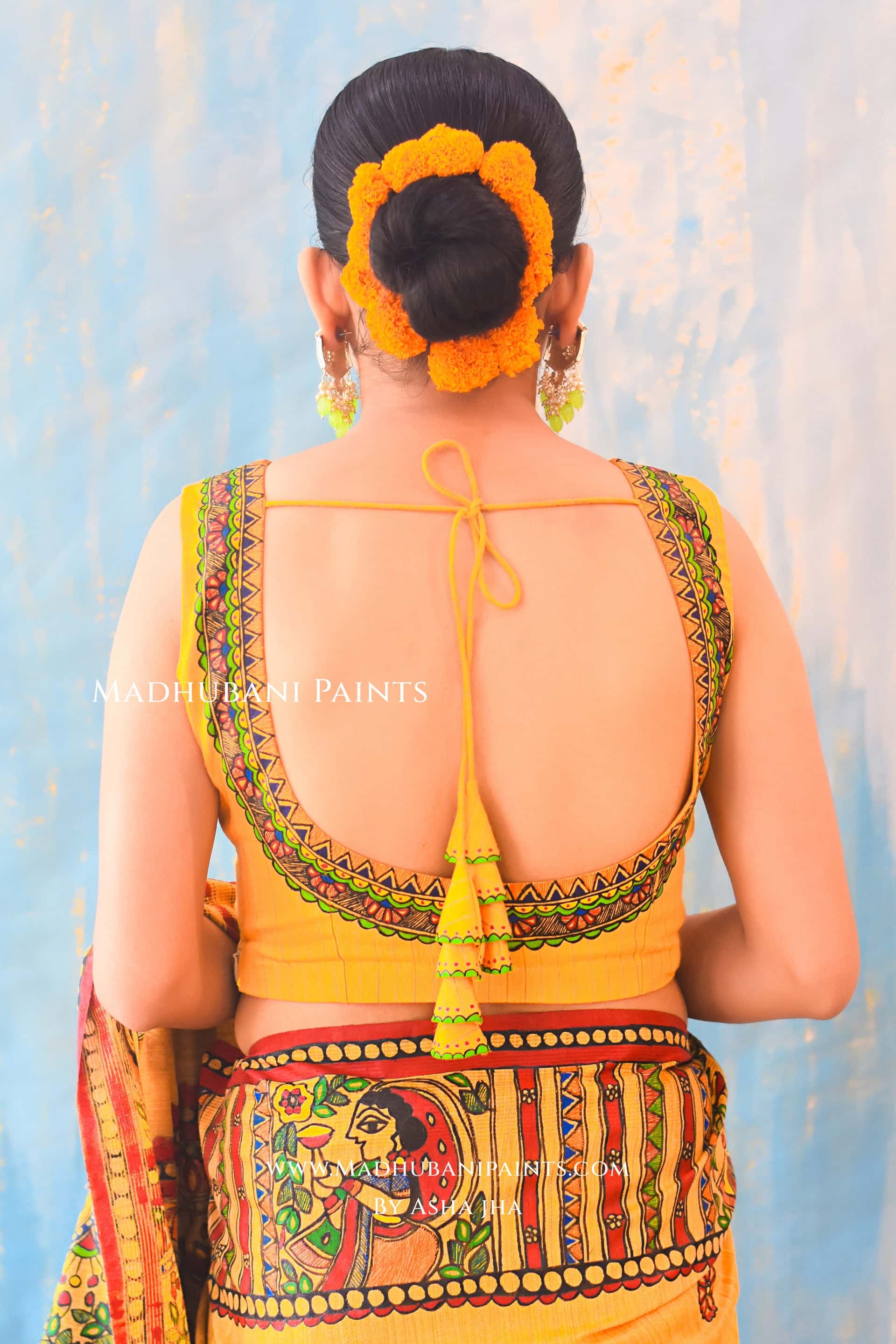 KAMESHWARI Madhubani Hand-painted Chanderi Silk Blouse — image 3 of 9