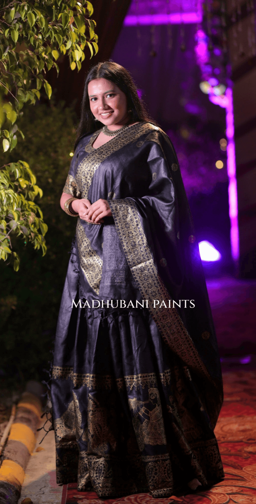 MANOHAR SANGEET Hand-painted Madhubani Lehnga — image 14 of 15