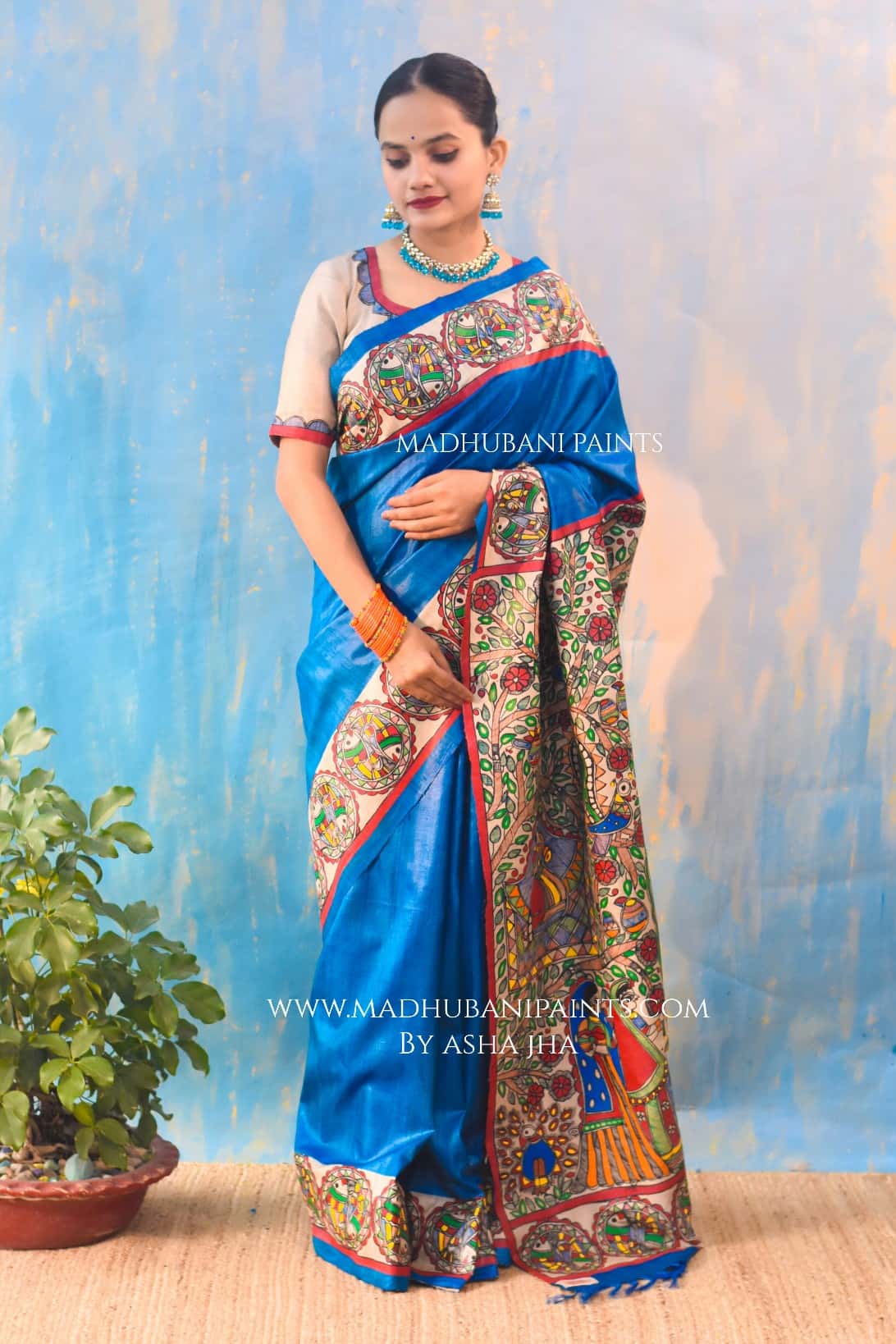 'VRINDAVAN KI RADHA' Tussar Silk Saree — image 4 of 5