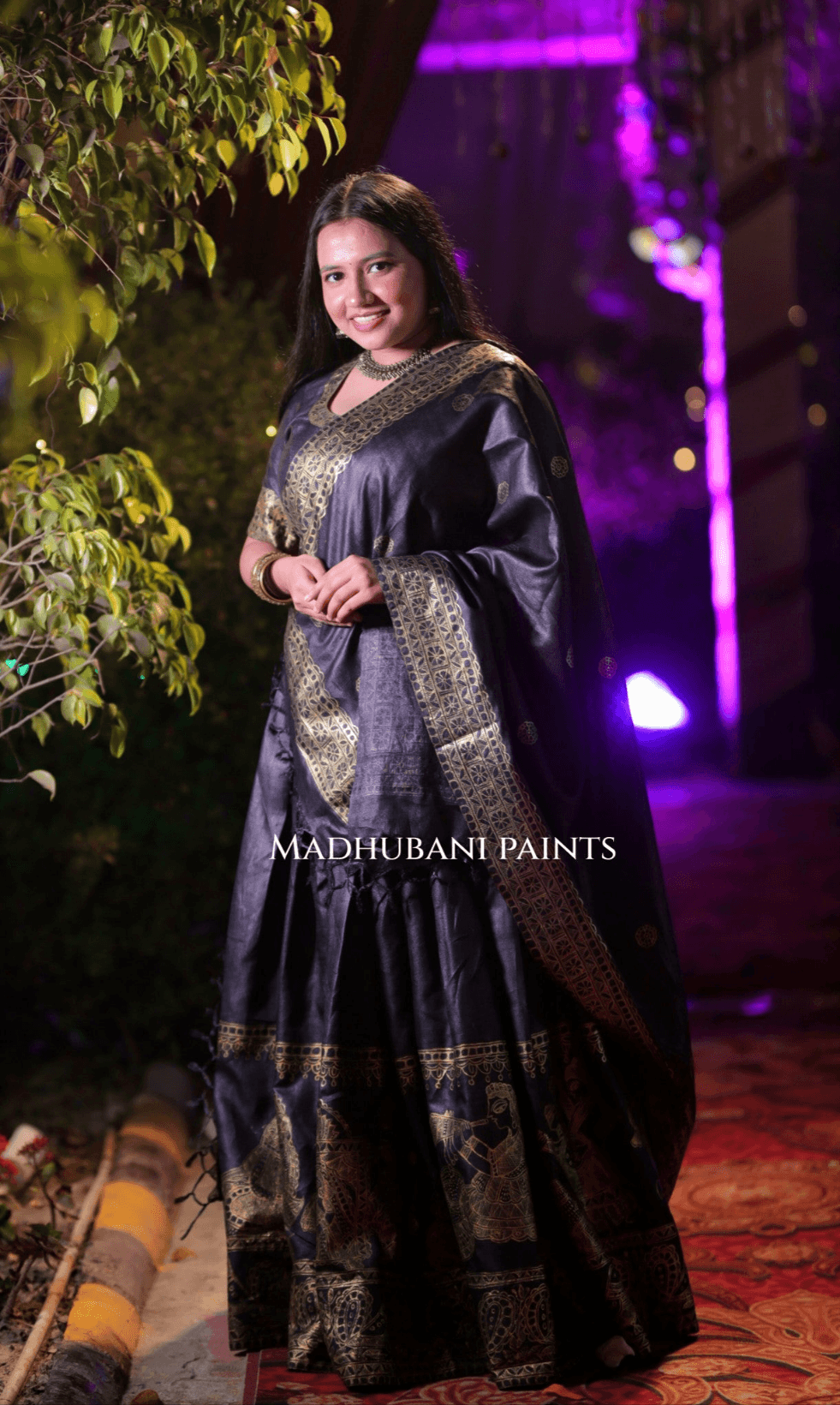 MANOHAR SANGEET Hand-painted Madhubani Lehnga — image 15 of 15