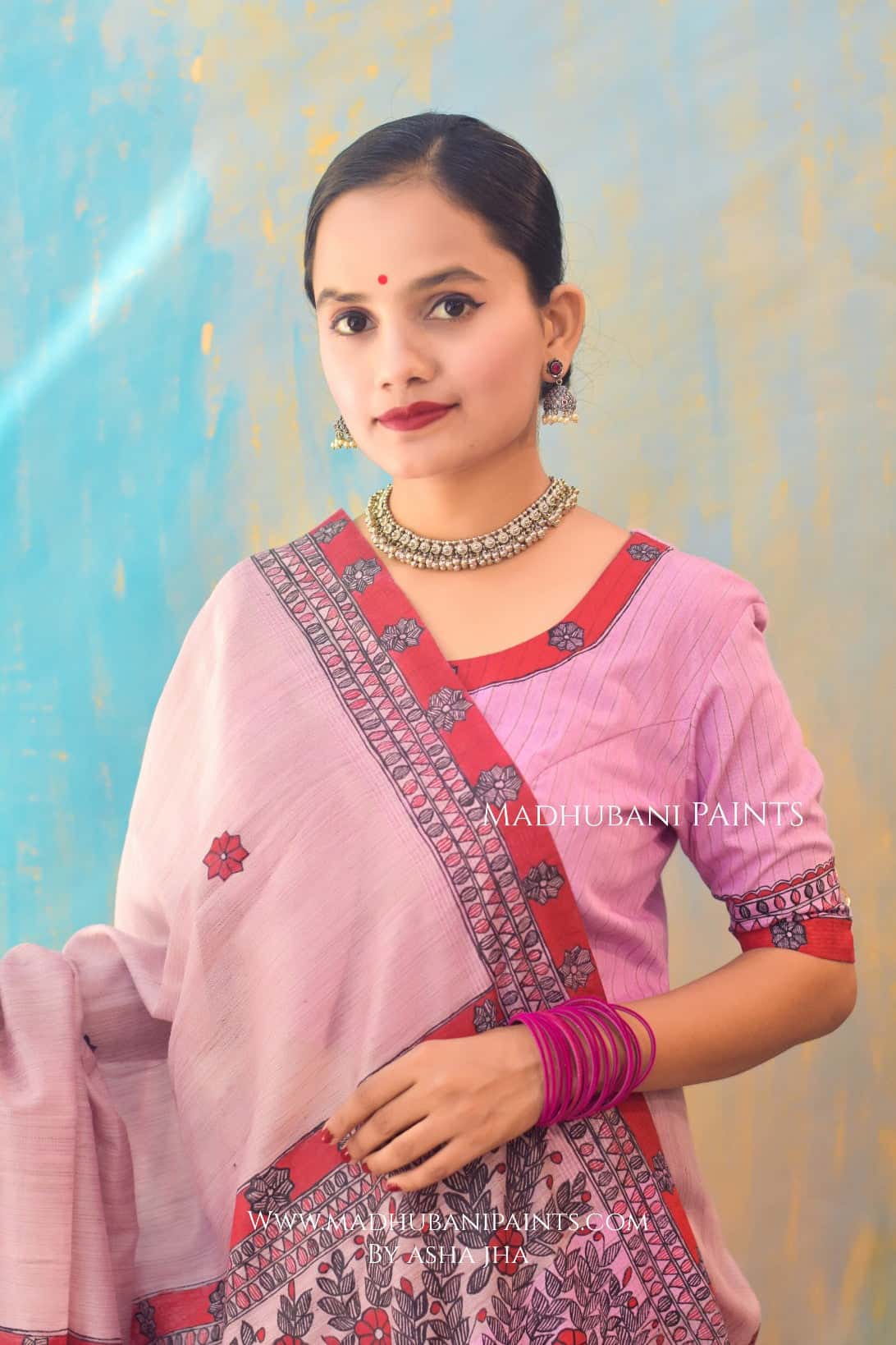 BASANT BAHAR Hand-painted Madhubani Chanderi Blouse — image 3 of 4