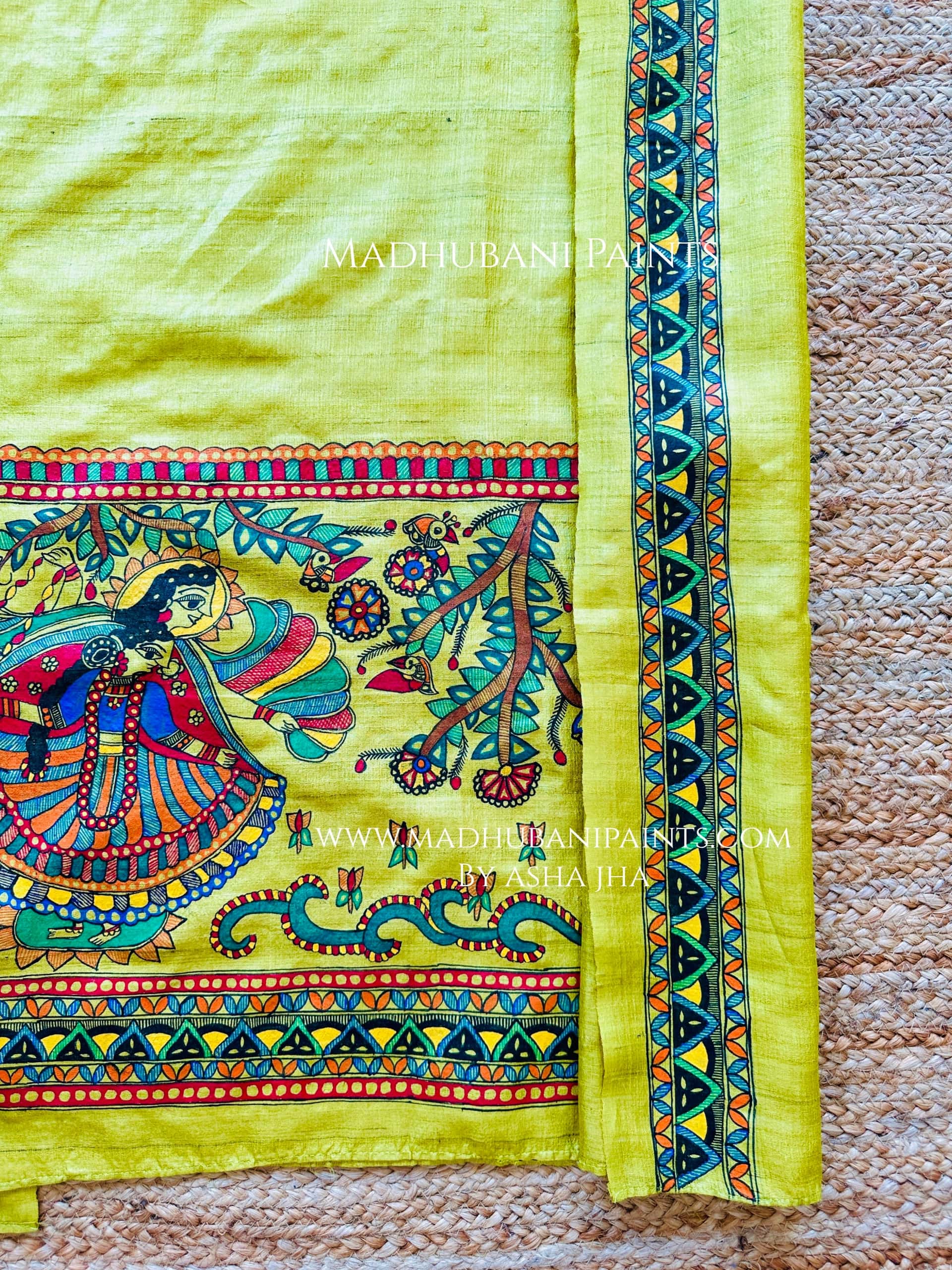 Radha Krishna Nritya Tussar Silk Unstitched Kurta — image 2 of 3