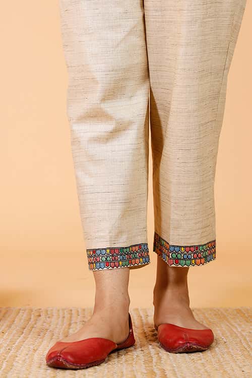 'Nandi' Handpainted Madhubani Cotton Pant — image 2 of 2