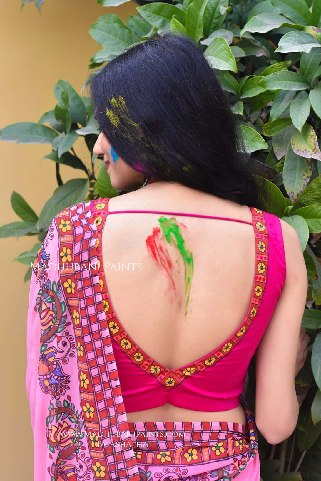 MADNOTSAV Hand Painted Madhubani Georgette Blouse — image 2 of 3