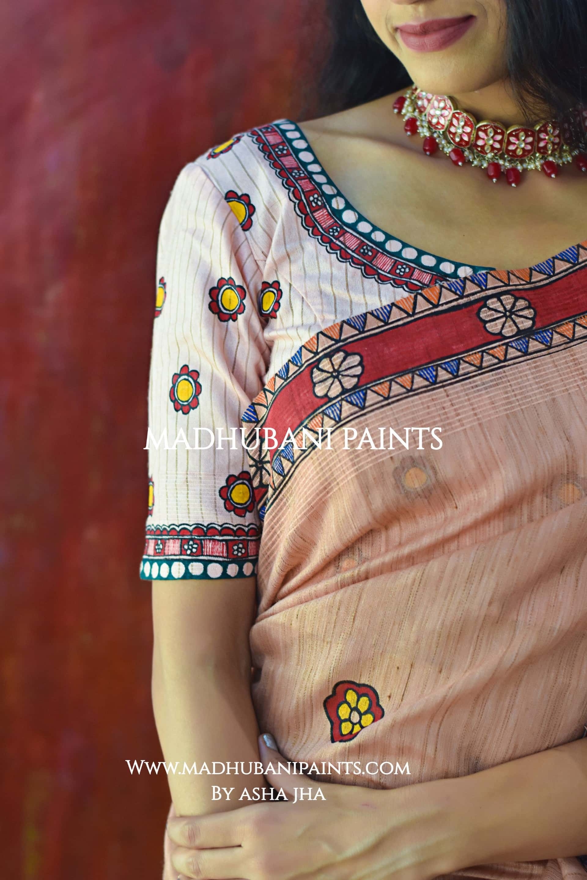 SHRINGAR Handpainted Madhubani Chanderi Blouse — image 2 of 3