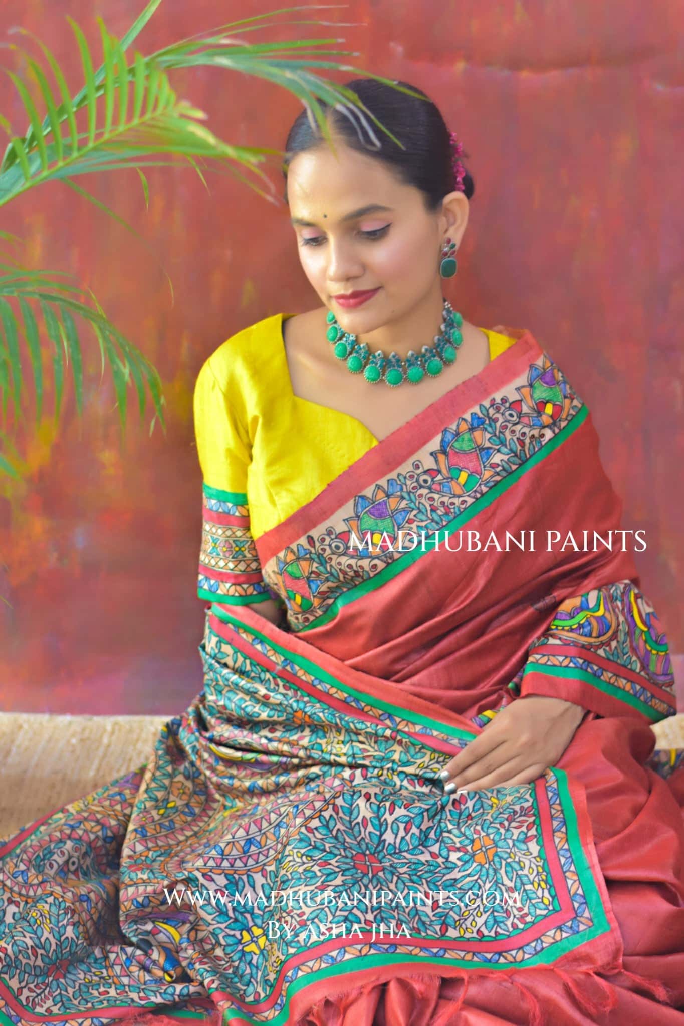 GUDIYA Handpainted Tussar Silk Saree Blouse Set — image 5 of 8