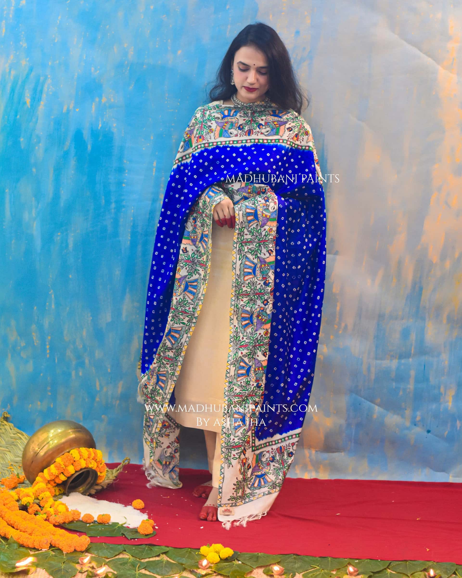 Neela Mor Bandhini Dupatta
