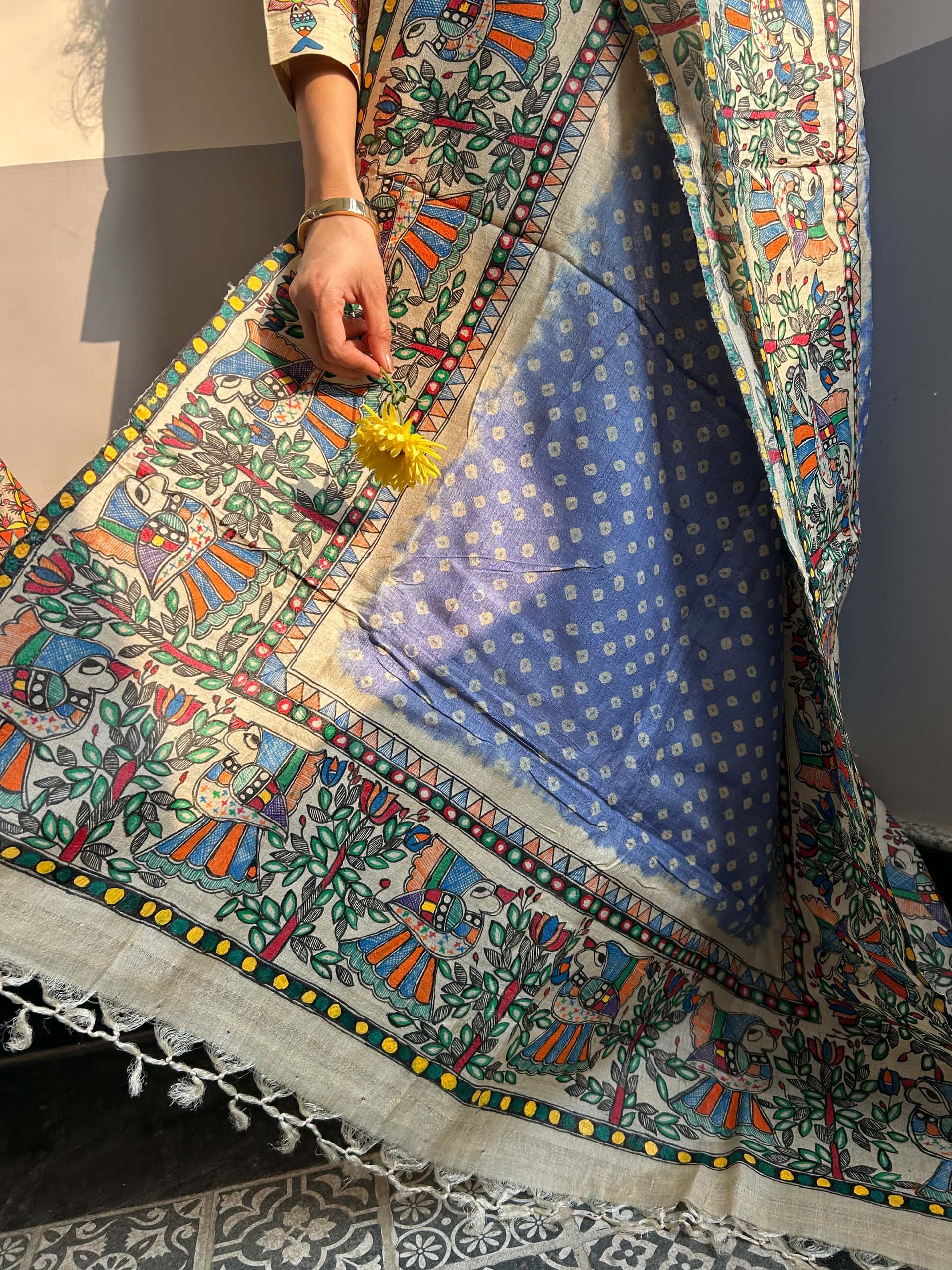 Aasmani Mor Bandhini Dupatta