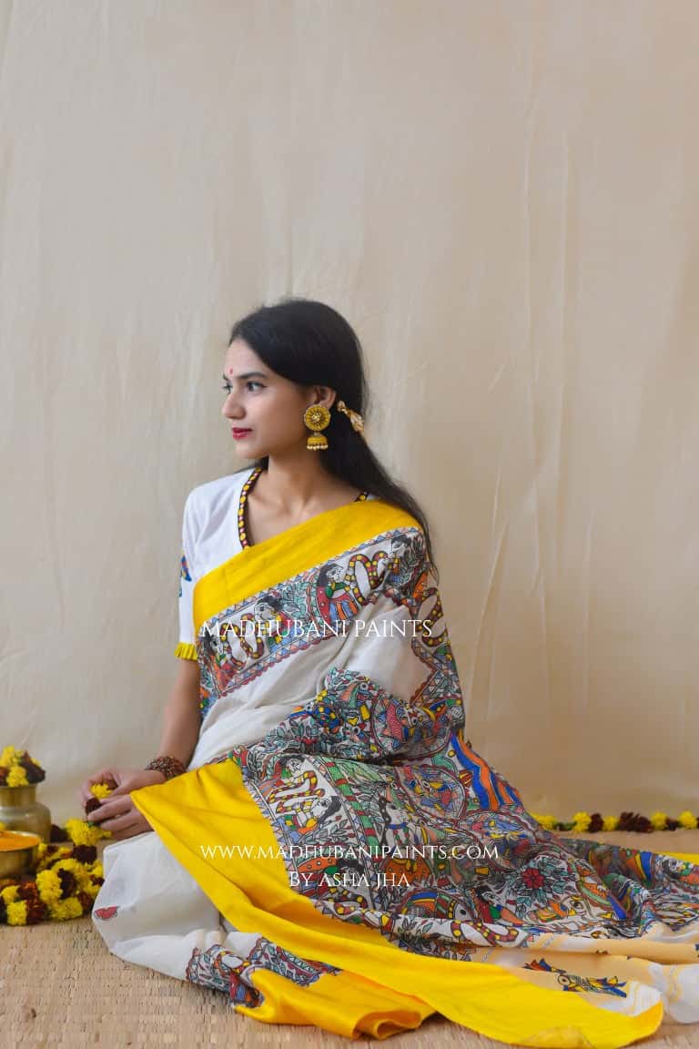 'UTSAV' Handpainted Madhubani Cotton Blouse — image 4 of 8