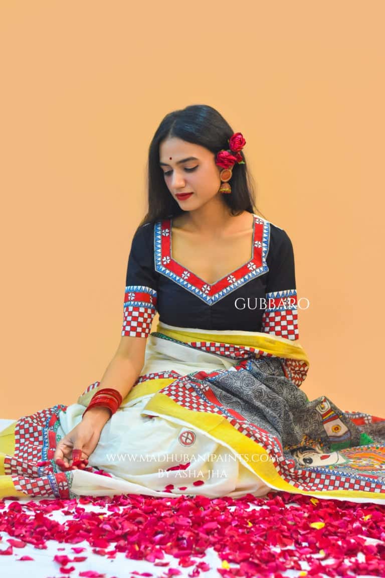 'KALYANI' Handpainted Cotton Blouse — image 2 of 7