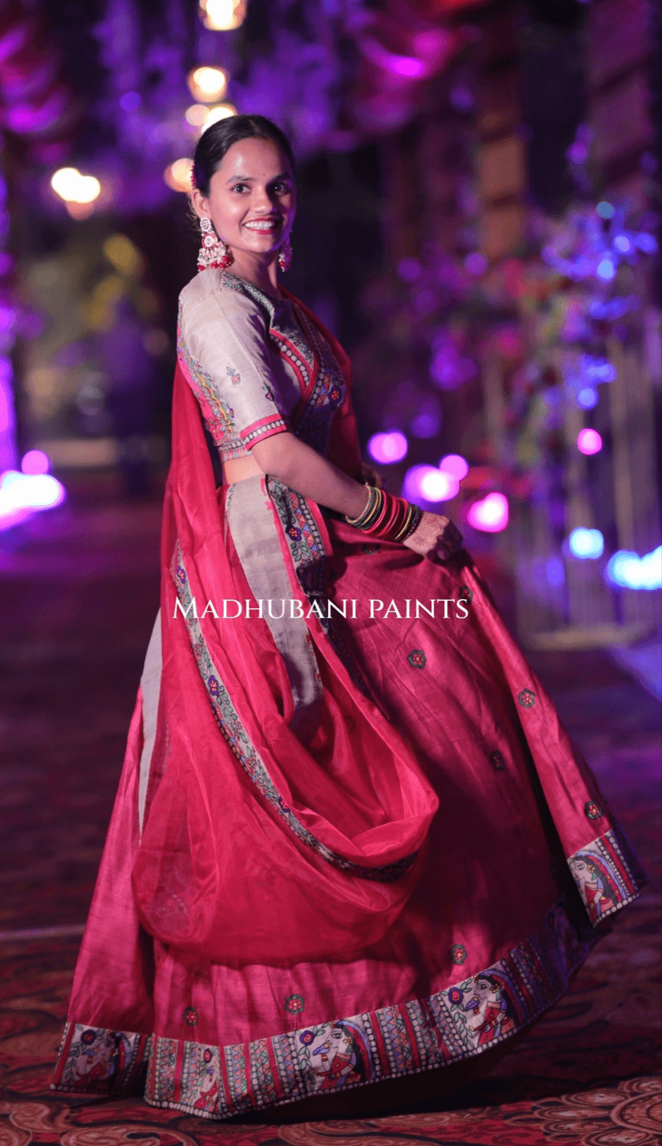LAALIMA SANGEET Hand-painted Madhubani Lehnga — image 12 of 12