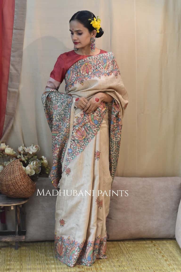 Kamal Leela Madhubani Painting Saree — image 3 of 3