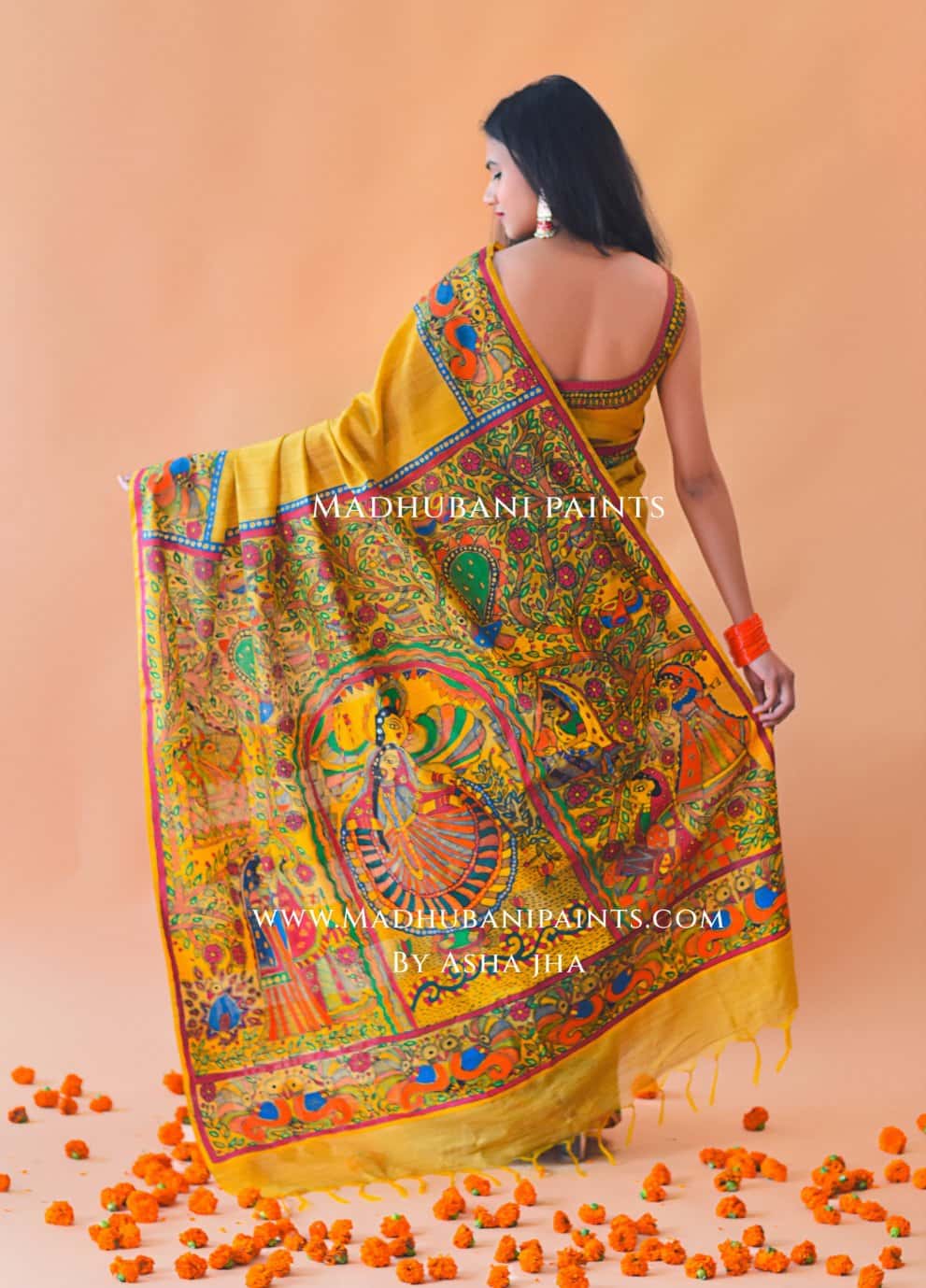 SOBHAN Hand-painted Madhubani Chanderi Saree — image 2 of 6