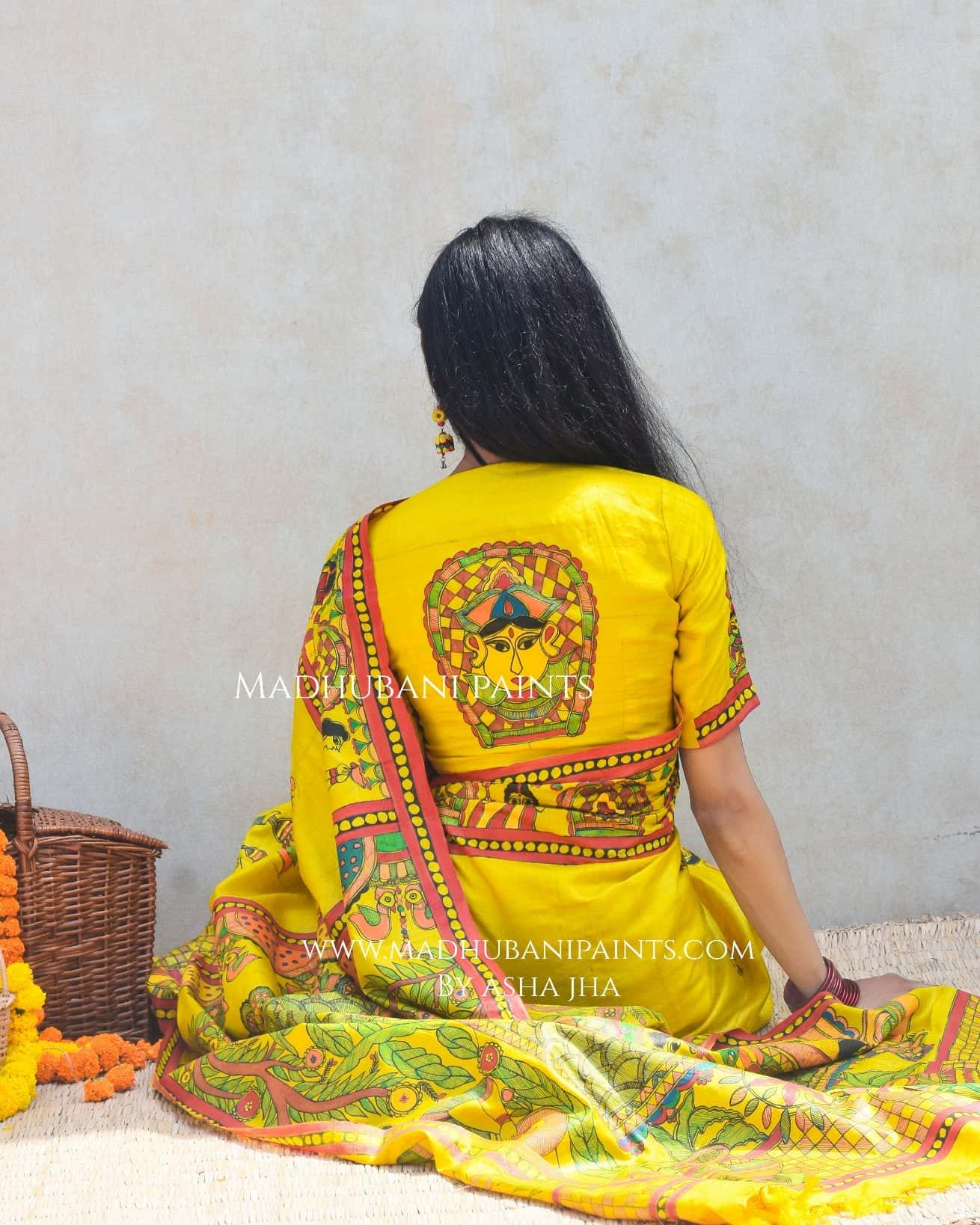 'DIVYANI' Handpainted Madhubani Tussar Silk Saree — image 7 of 7