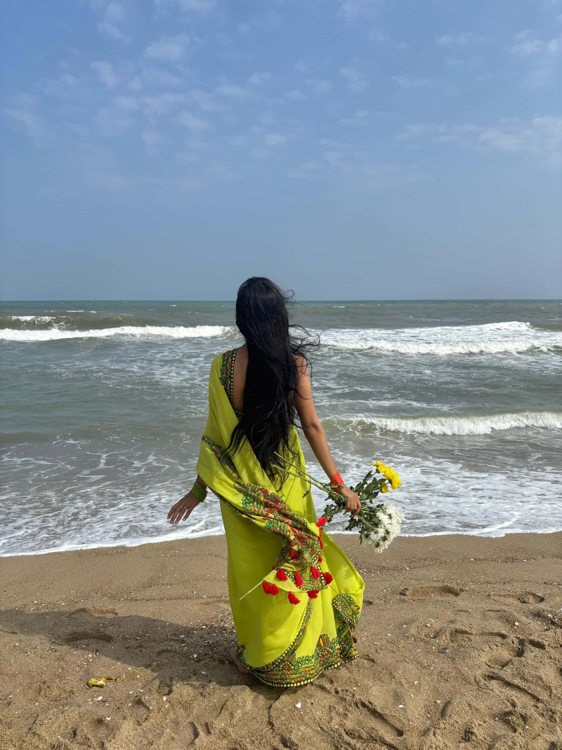 MRIDULA Handpainted Madhubani Georgette Saree — image 8 of 13
