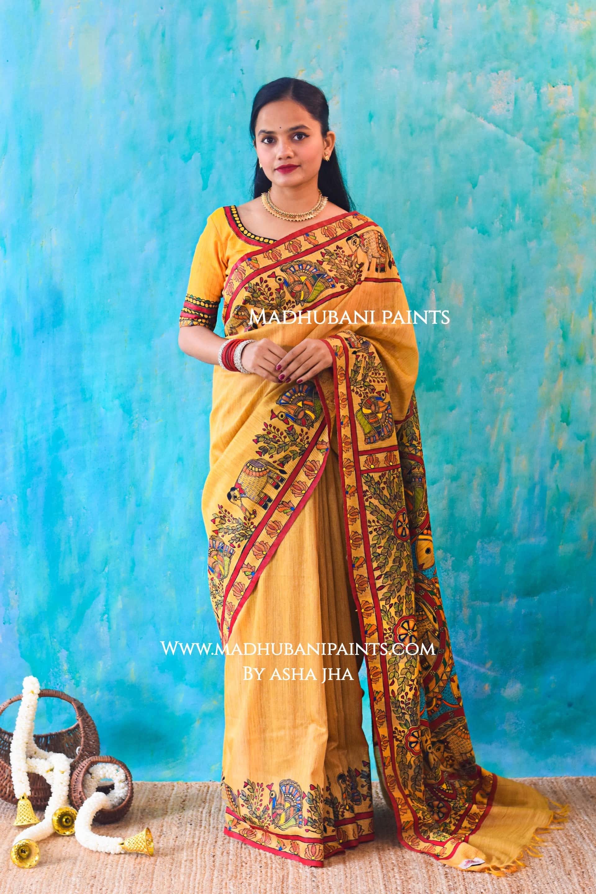ANANYA Handpainted Madhubani Chanderi Saree Blouse Set — image 7 of 10